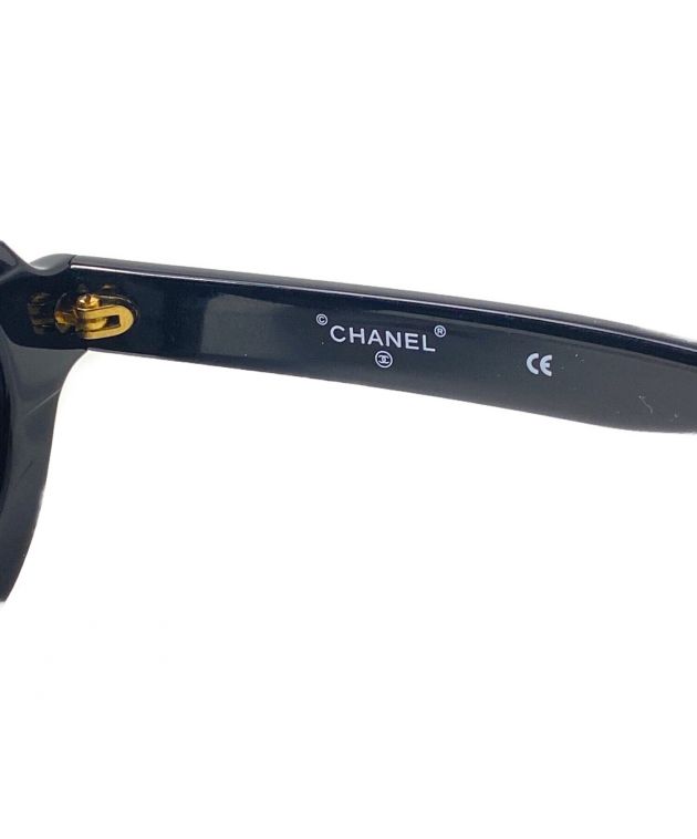 中古・古着通販】CHANEL (シャネル) ロゴフレームサングラス ブラック