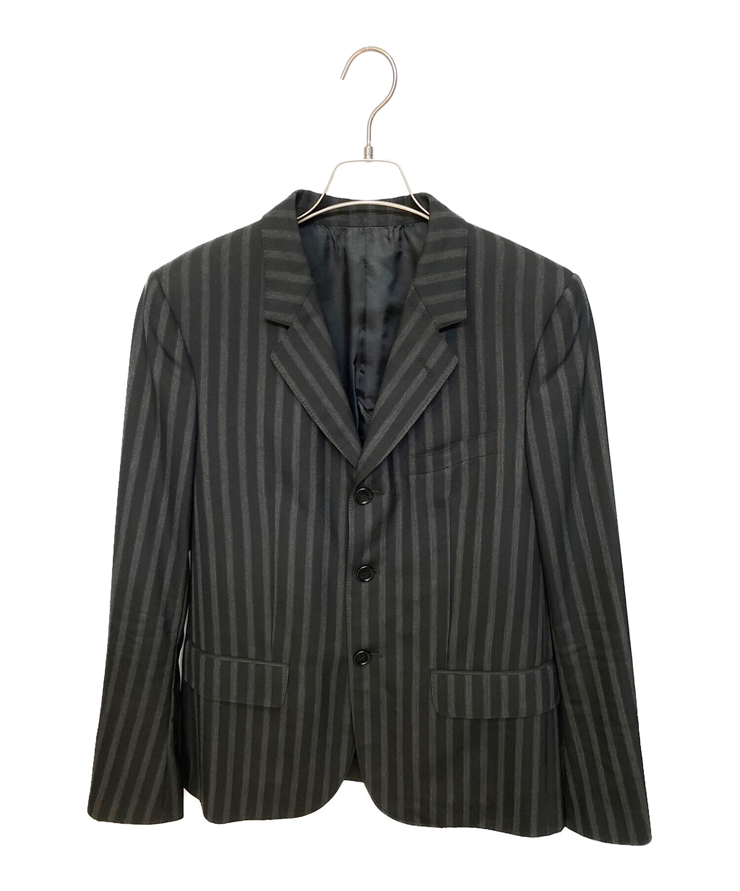 中古・古着通販】CELINE (セリーヌ) ストライプ3Bジャケット ブラック 