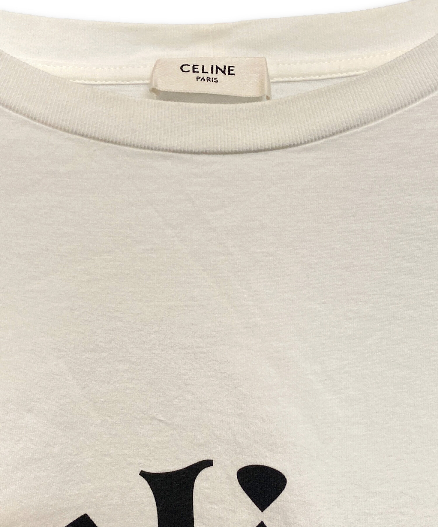 【CELINE】セリーヌTシャツ ホワイト ゴールド刺繍 ロゴ イタリア製S 中古・古着通販】CELINE (セリーヌ) ロゴTシャツ ホワイト サイズ:M