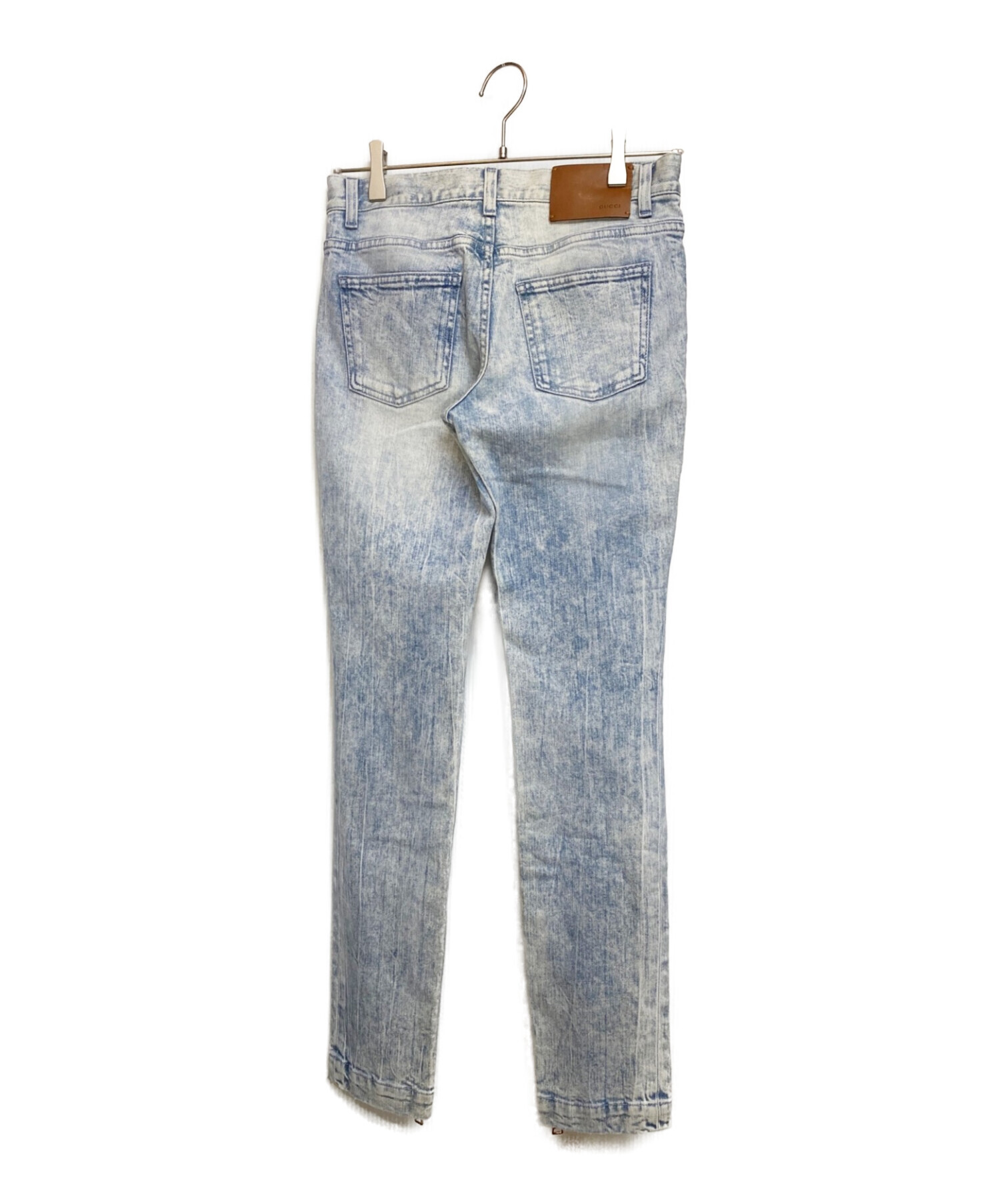 中古・古着通販】GUCCI (グッチ) ビジューデザインデニムパンツ スカイ 