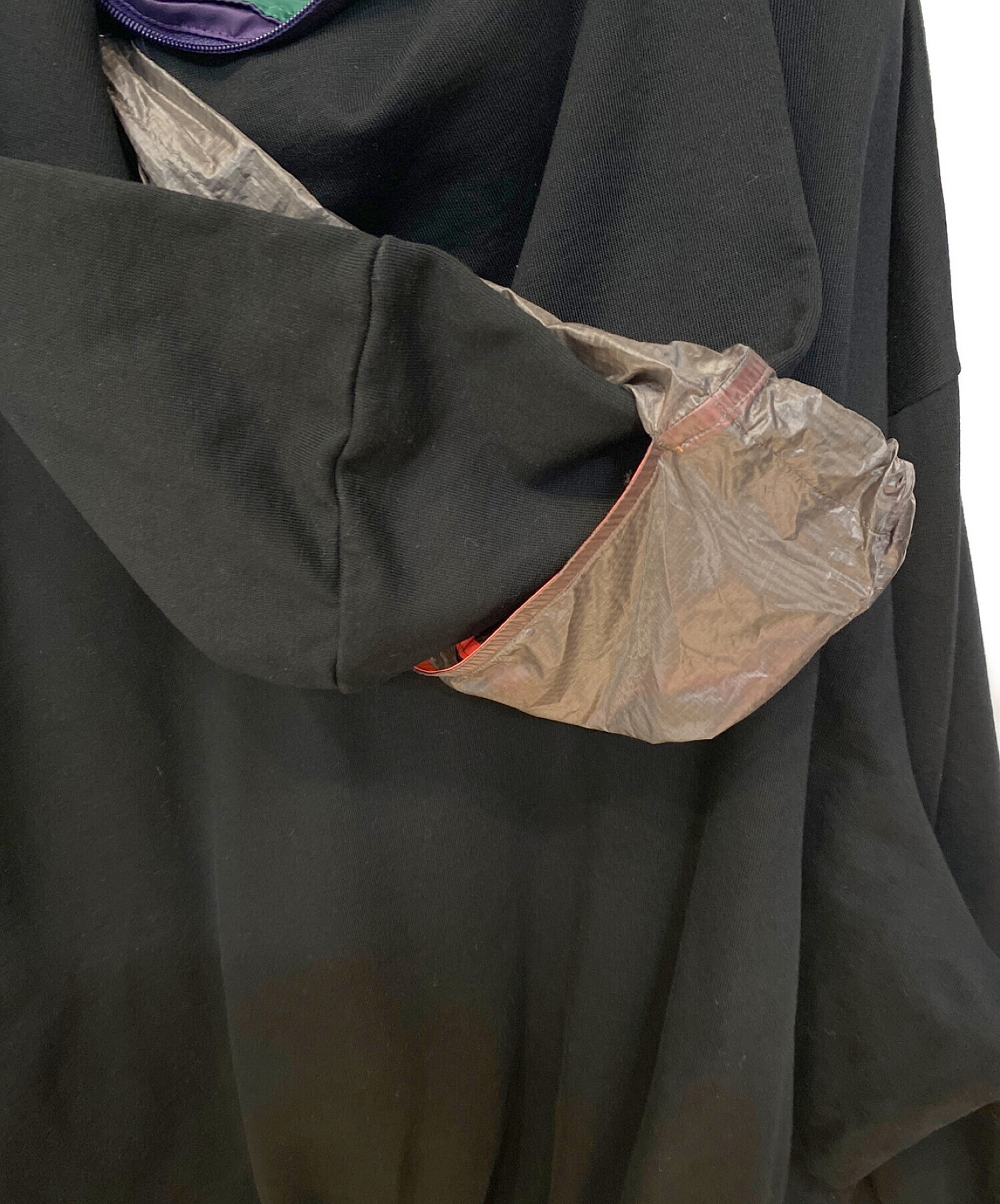 中古・古着通販】KOLOR (カラー) カラーブロック パーカー ブラック