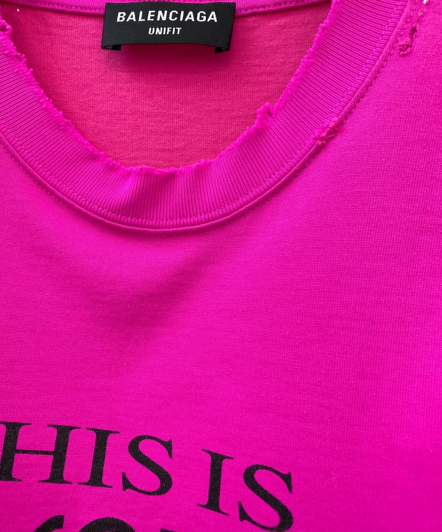 BALENCIAGA UNIFIT ダメージ加工ピンク Tシャツ
