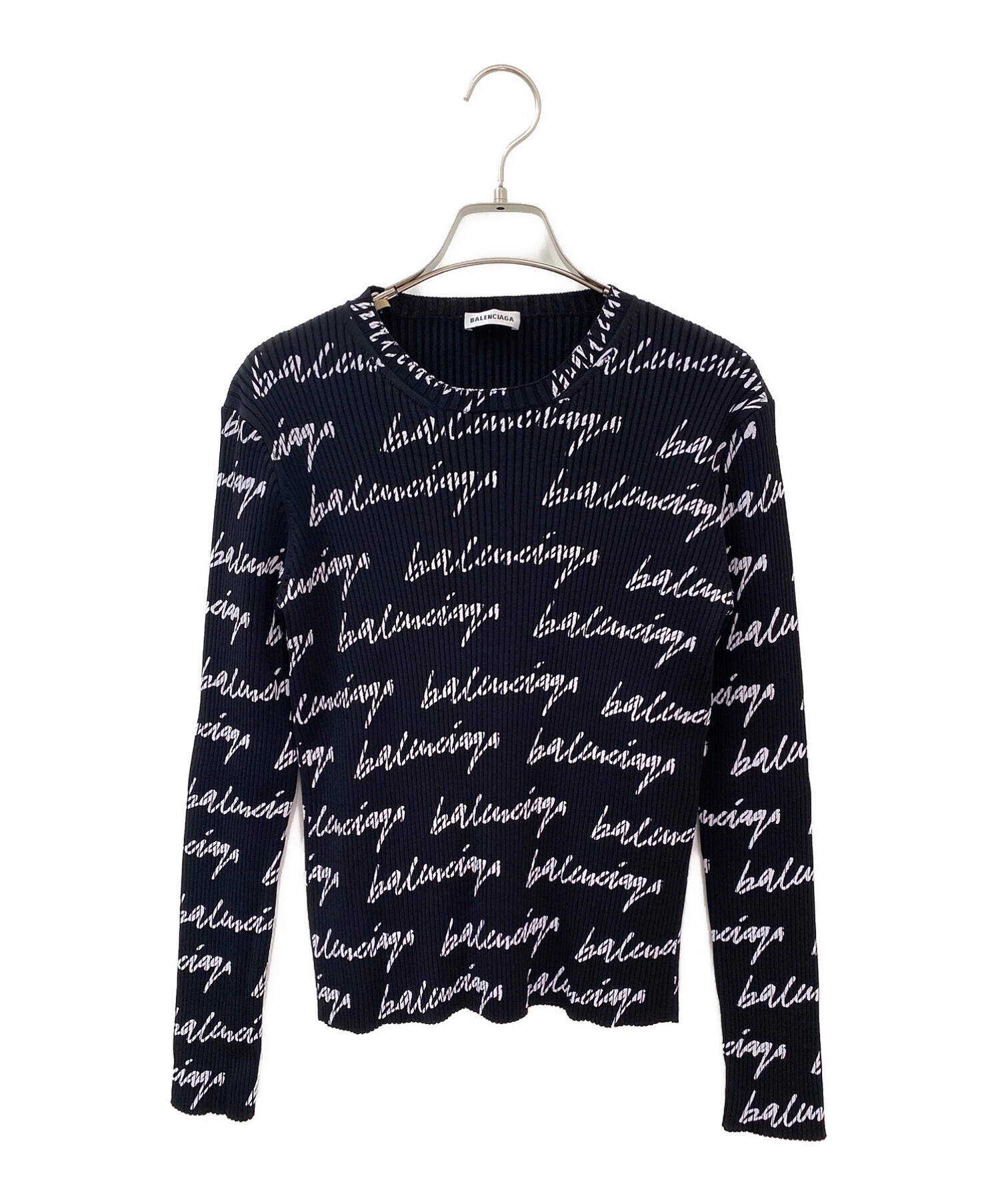 BALENCIAGA ロゴ総柄セーター 極美品 BALENCIAGA ロゴ ニット セーター