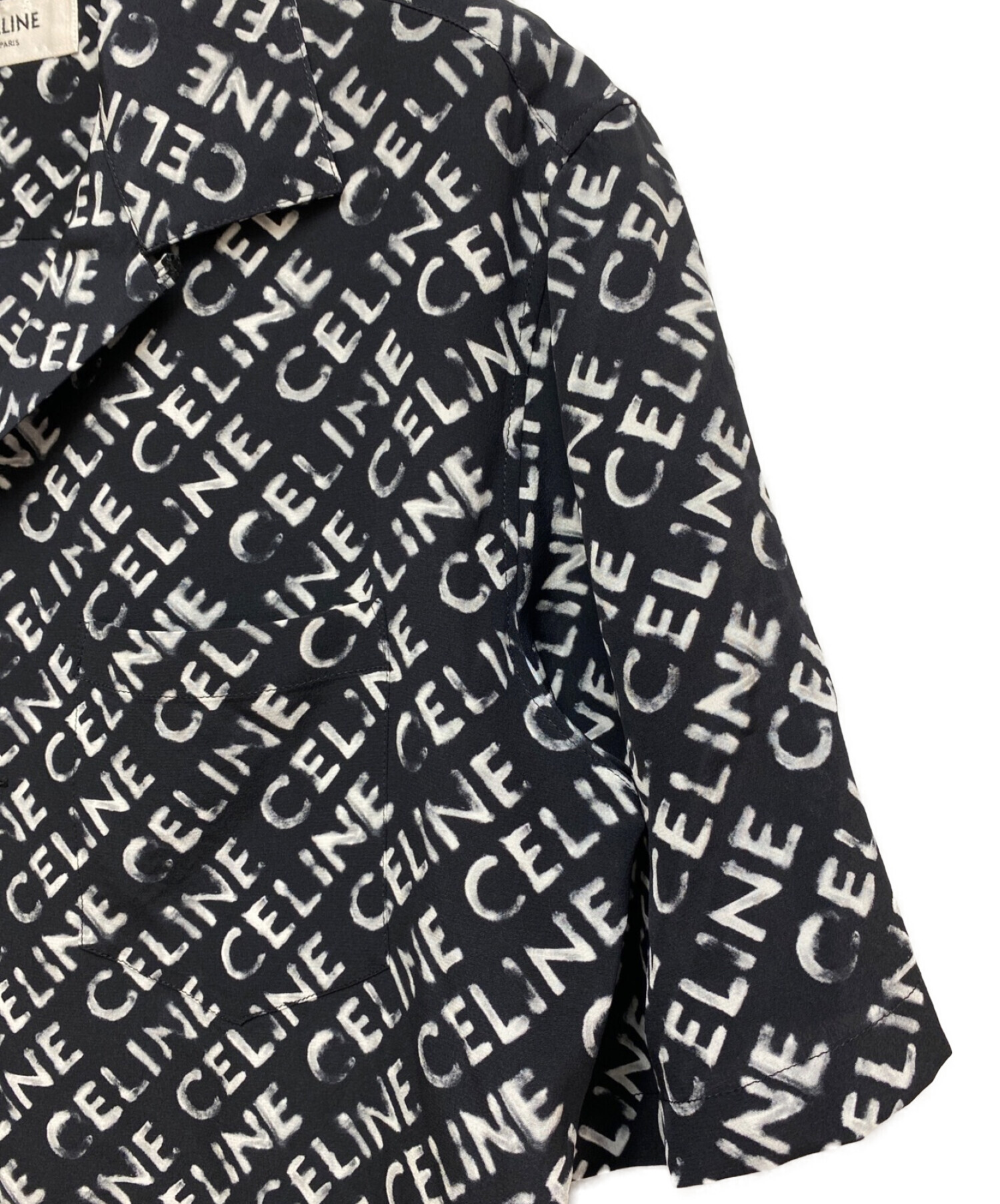 セリーヌ 23SS ロゴ総柄シルク半袖シャツ CELINE | BLUEFIRES.CH