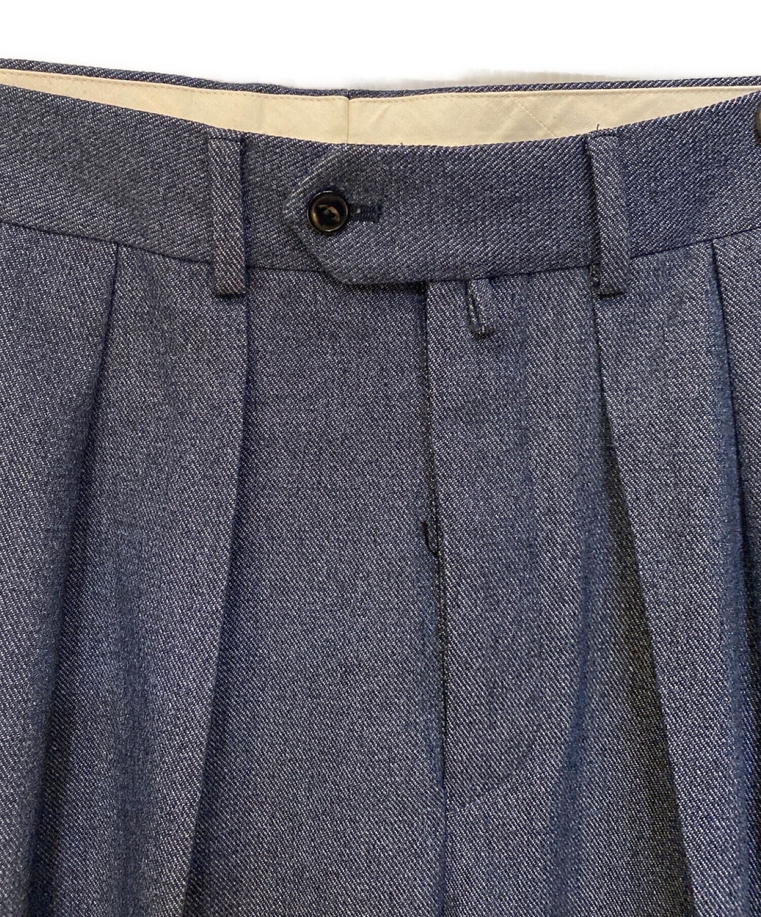 中古・古着通販】NEAT (ニート) 2タックデニムトラウザーズ ネイビー 