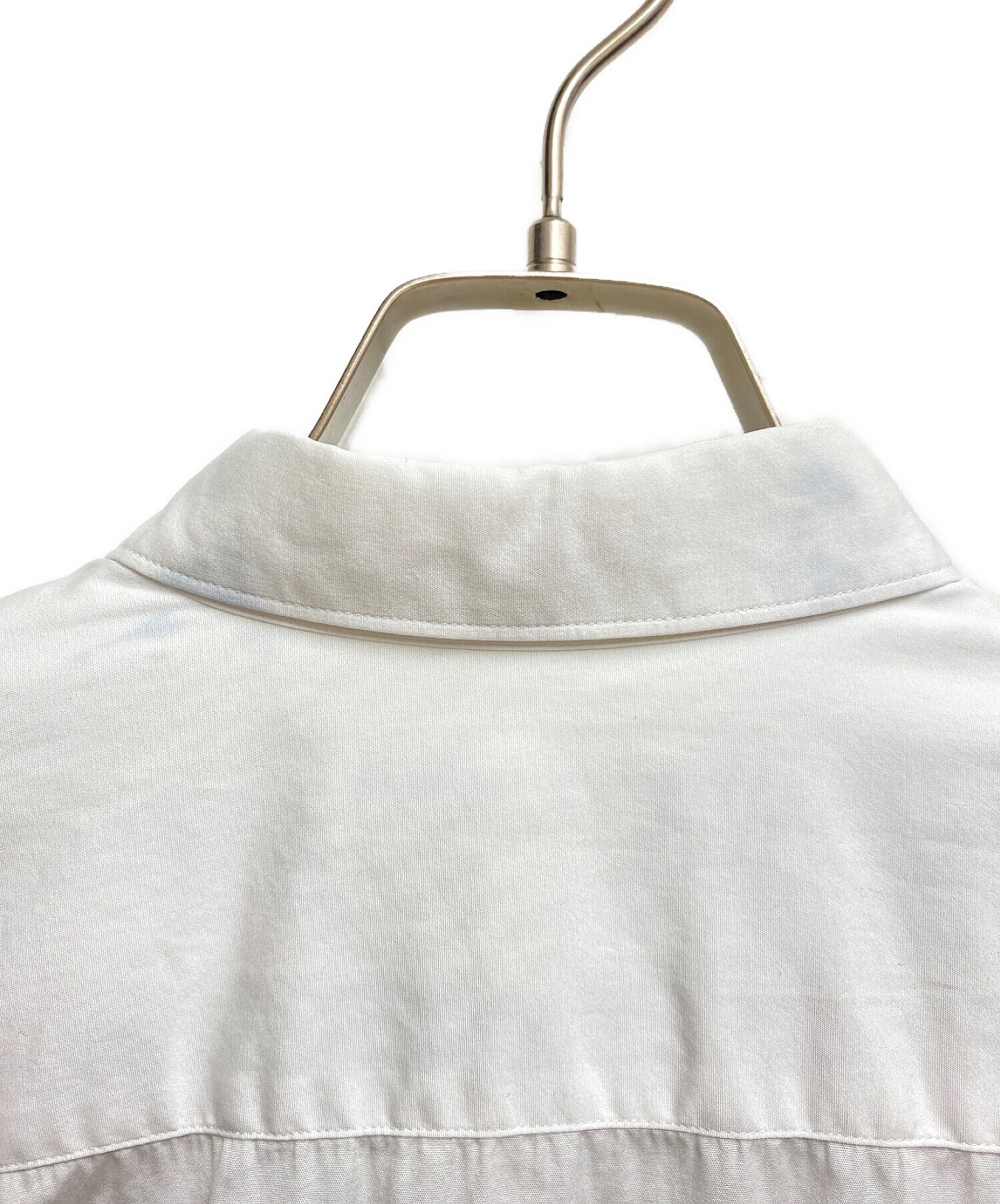 COMME des GARÇONS ホワイトシースルーシャツ コムデギャルソンCOMME des GARCONS アクリルファー装飾シースルー