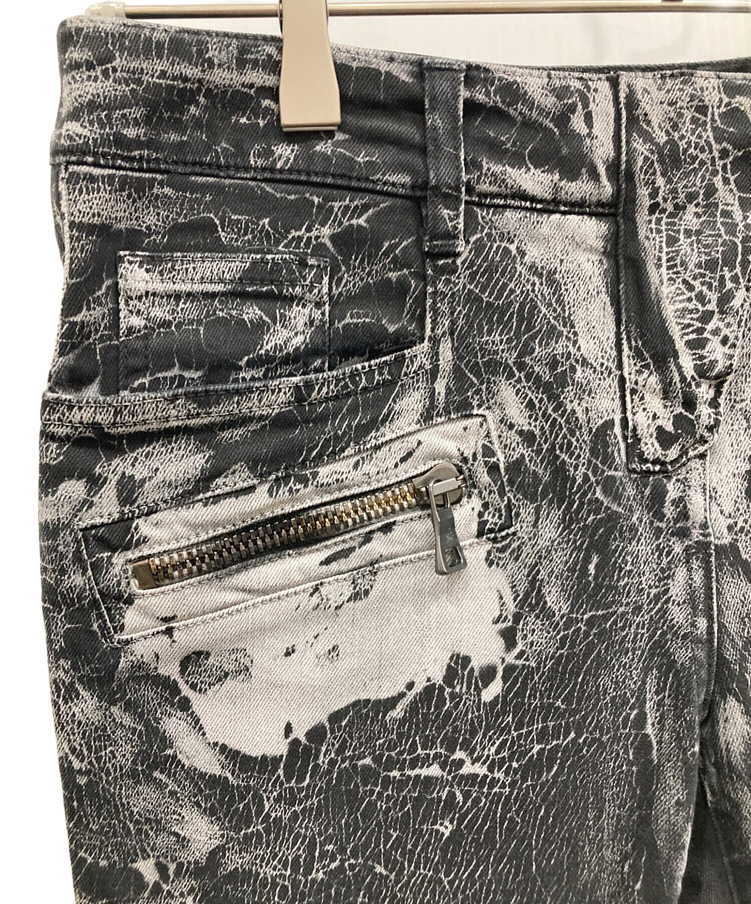 中古・古着通販】BALMAIN (バルマン) 総柄プリントバイカーパンツ