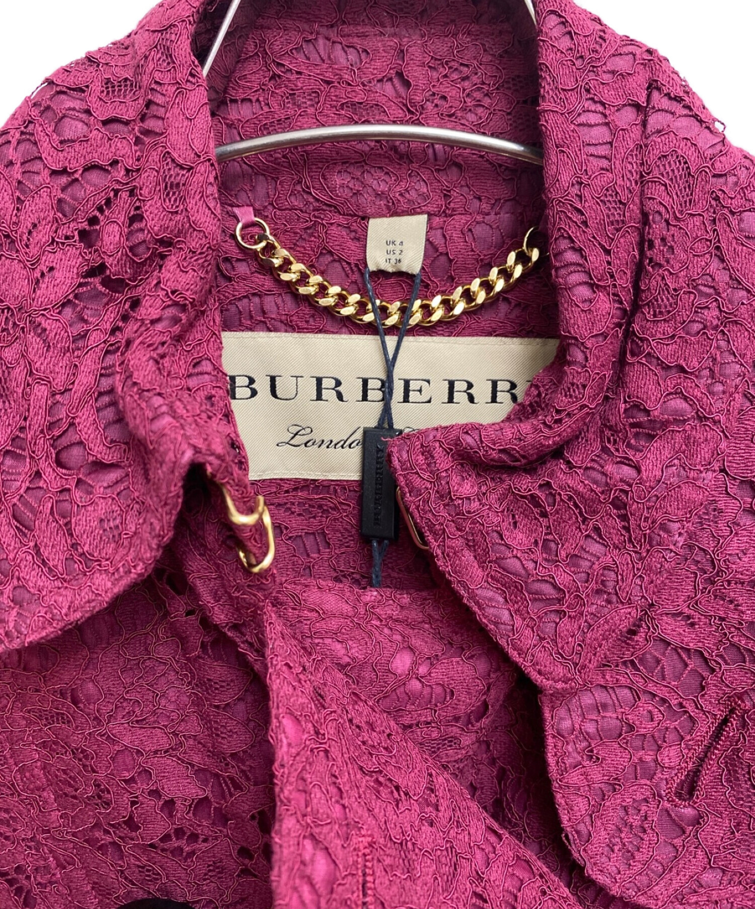 中古・古着通販】BURBERRY (バーバリー) レーストレンチコート ワイン 