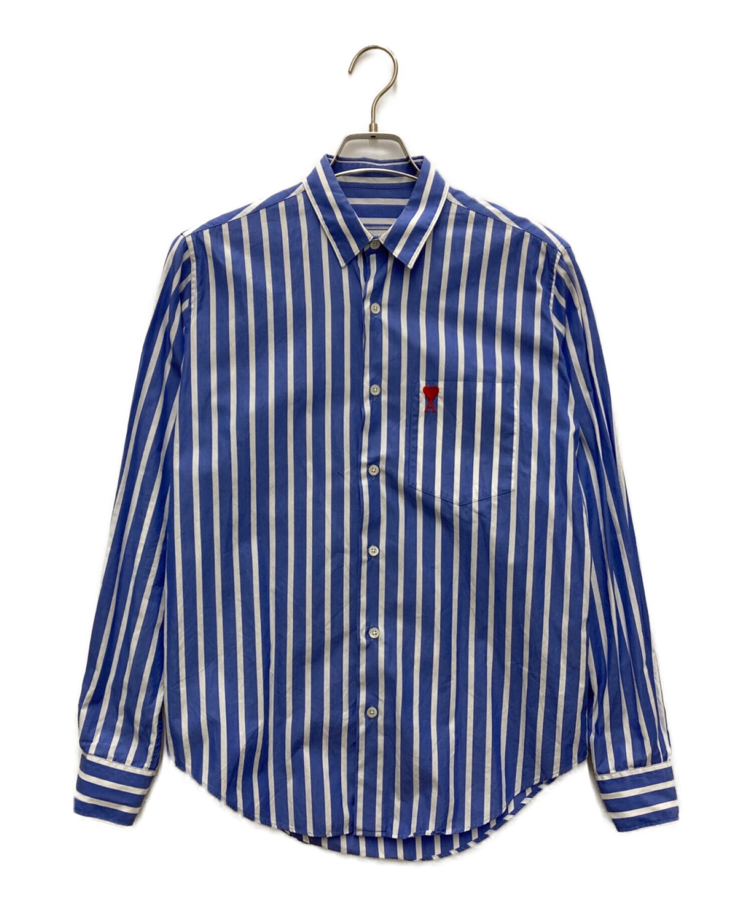 中古・古着通販】ami (アミ) ストライプシャツ ブルー サイズ:36