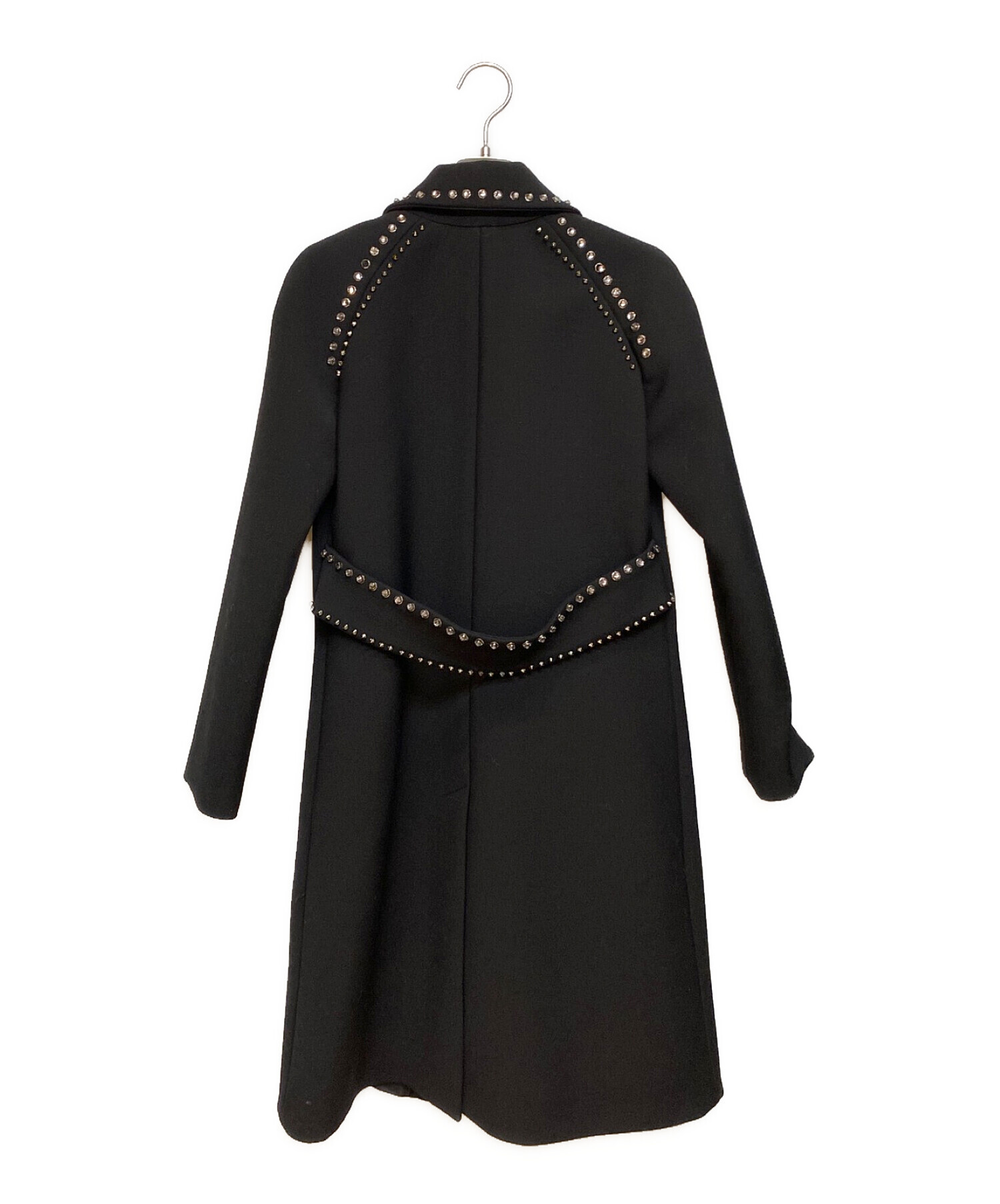 GUCCI ステンカラーコート ブラック サイズ42 コート 8029 中古・古着通販】GUCCI (グッチ) スタッズデザインコート ブラック
