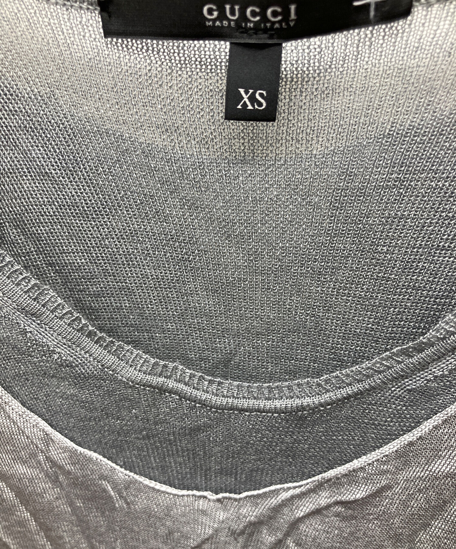 中古・古着通販】GUCCI (グッチ) ノースリーブニット グレー サイズ:XS