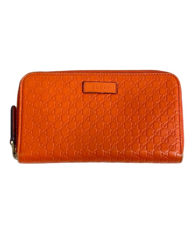 GUCCI グッチ 長財布 ラウンドファスナー オレンジ 中古本物 中古・古着通販】GUCCI (グッチ) ラウンドファスナー財布 オレンジ