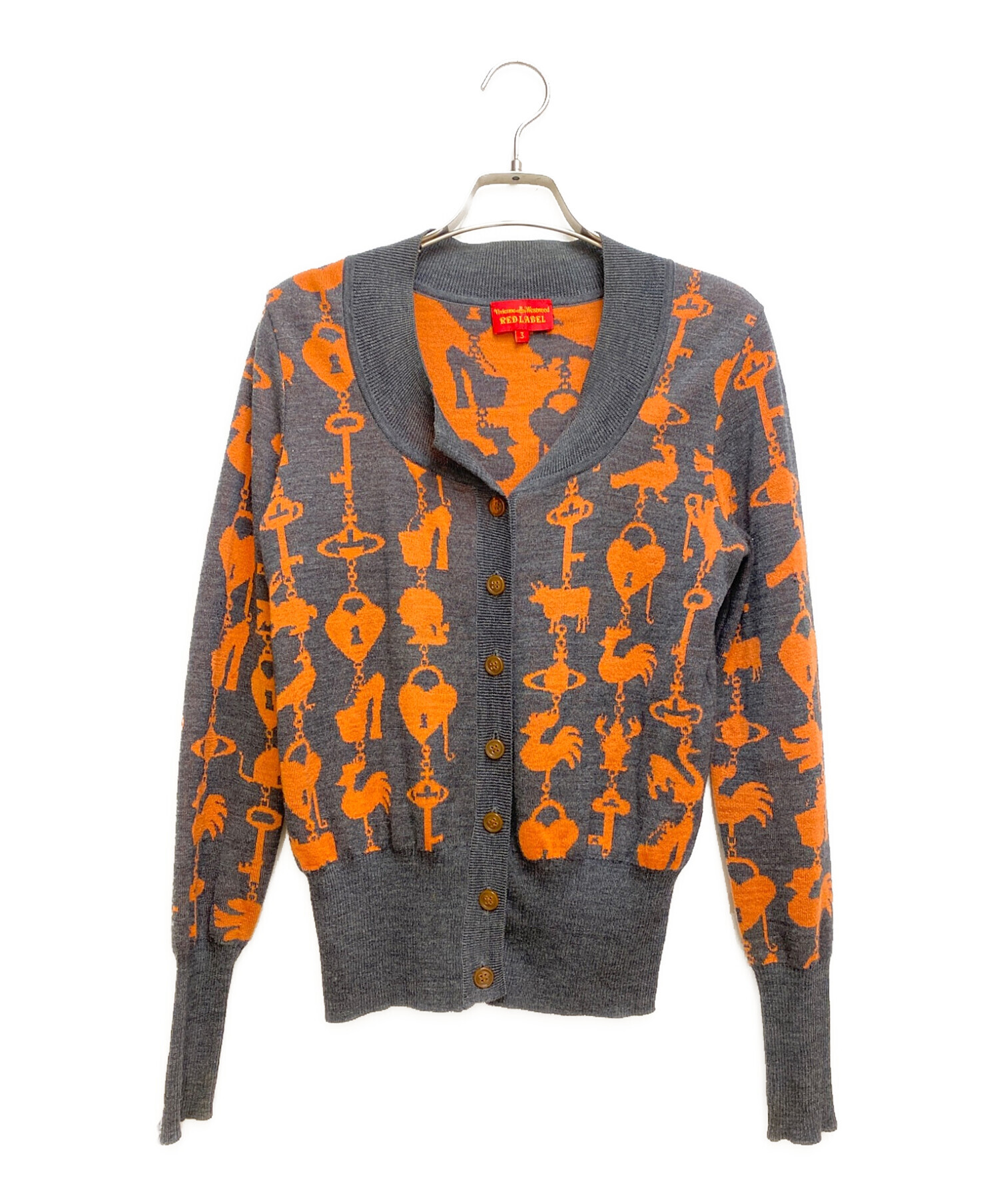 ヴィヴィアン　カーディガン　総柄 TOWEL BLACK FINAL Vネック カーディガン(ブラック系)（メンズ