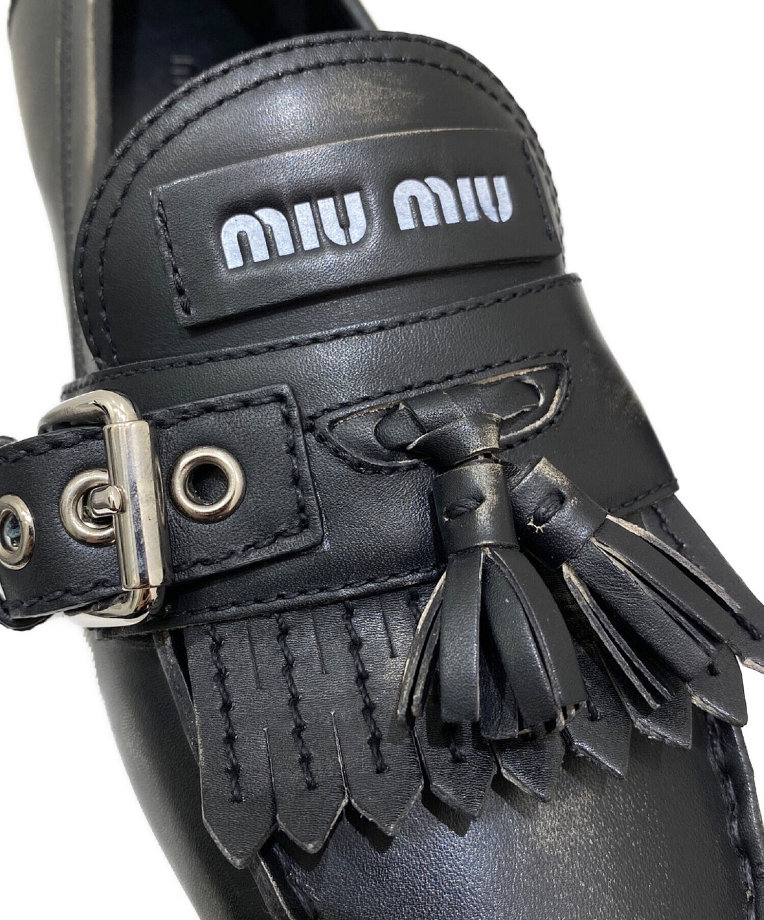 Miu Miu ブラックファークリスタルミュール Miu Miu ブラックファークリスタルミュール 靴