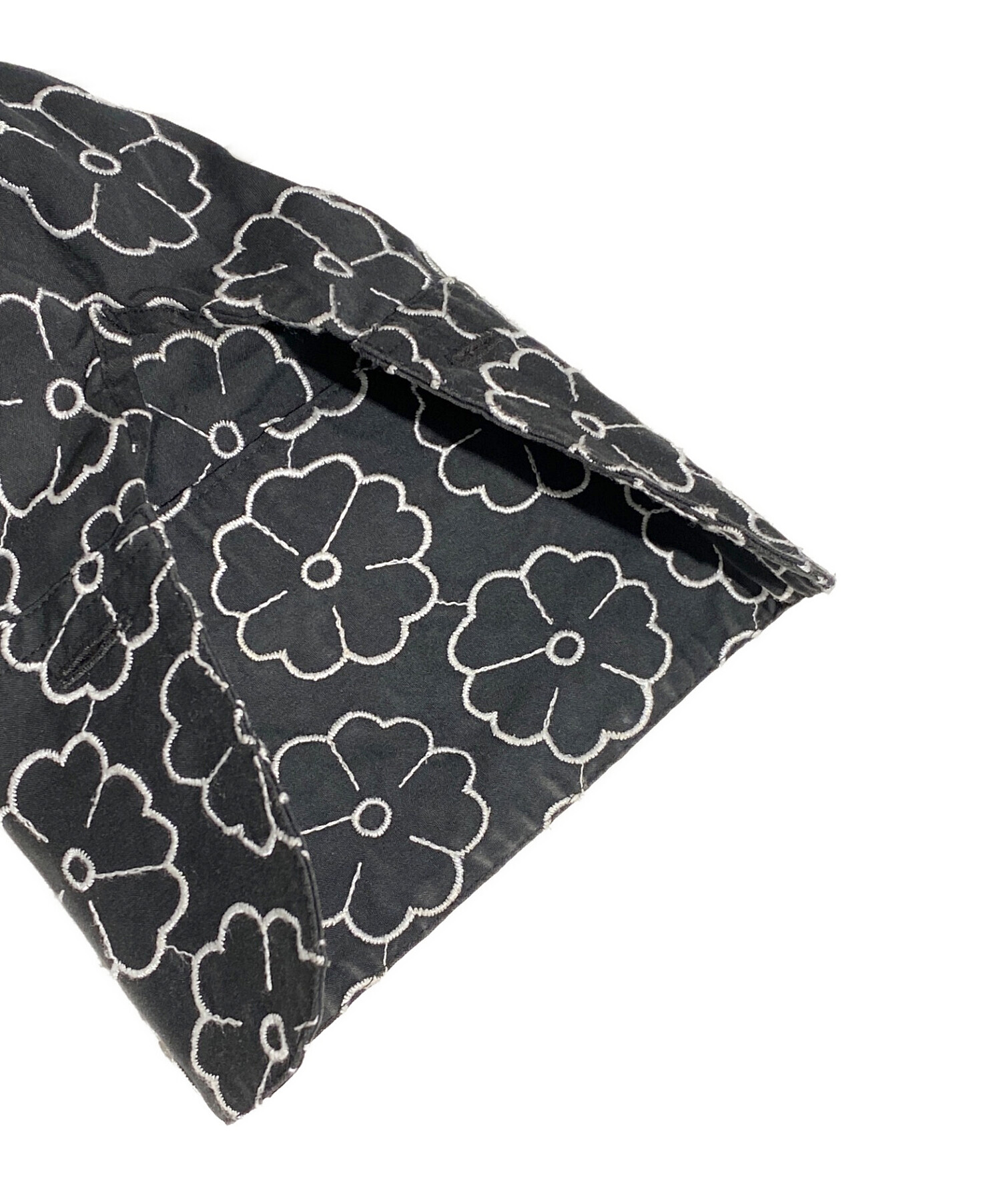 中古・古着通販】CHANEL (シャネル) 花柄 八分袖 ブラウス ブラック