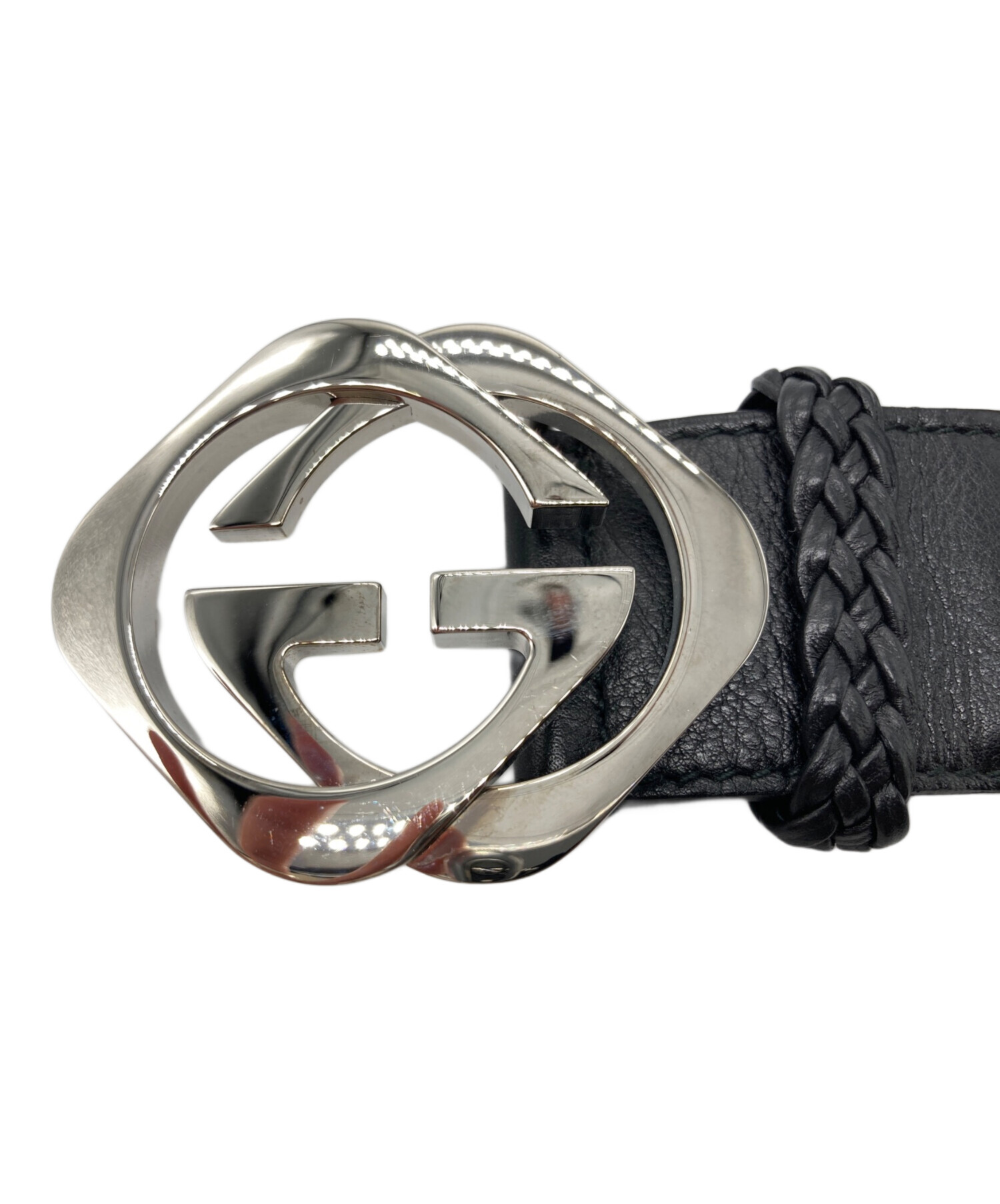 中古・古着通販】GUCCI (グッチ) GGバックルメッシュレザーベルト 