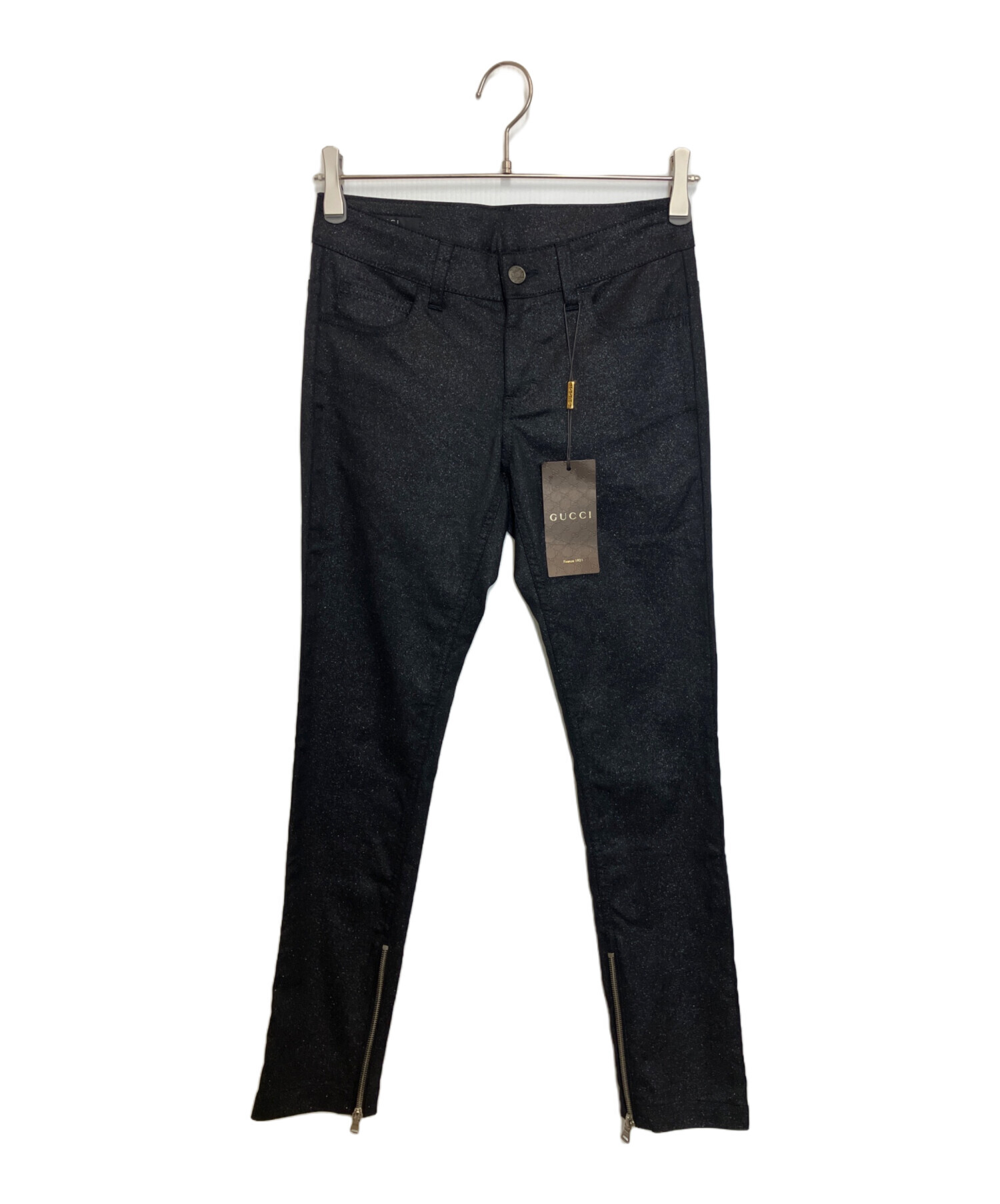 中古・古着通販】GUCCI (グッチ) ラメパンツ ネイビー サイズ:36