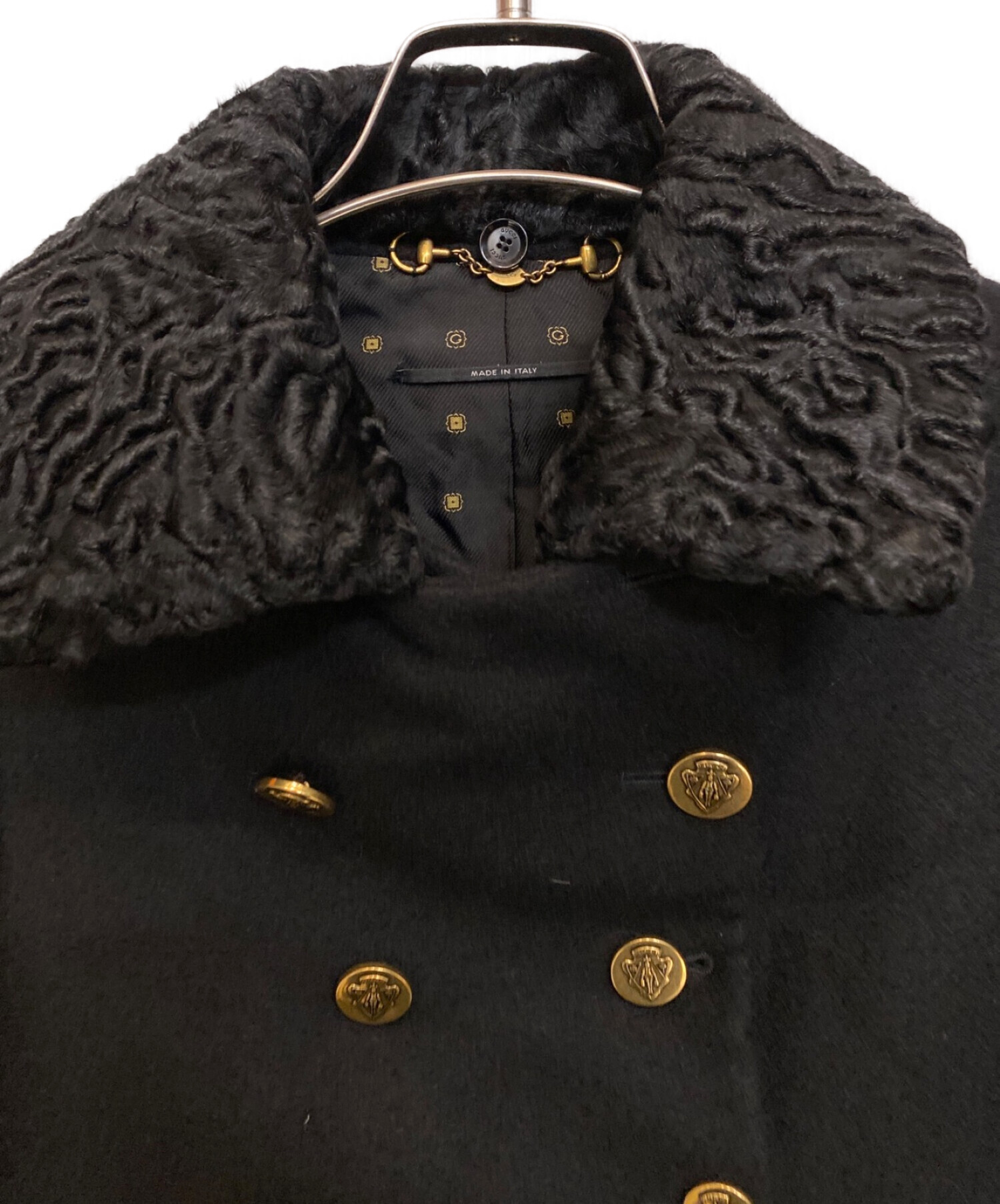 中古・古着通販】GUCCI (グッチ) 金ボタンジャケット ブラック サイズ 