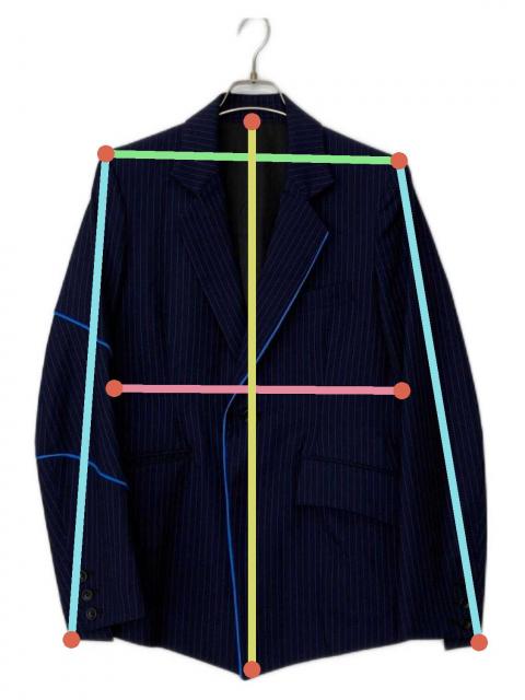 中古・古着通販】sulvam (サルバム) パイピングストライプテーラード