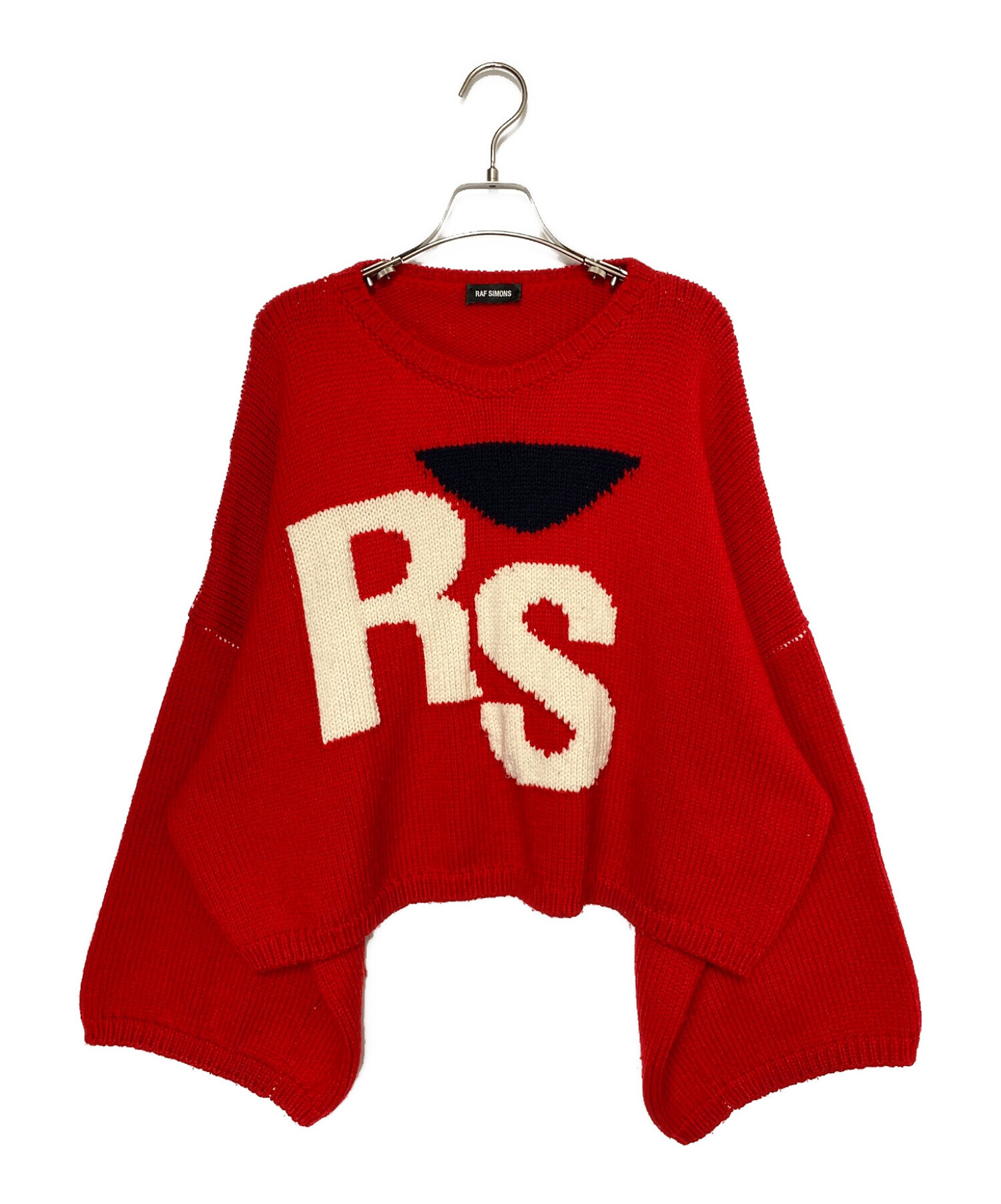 RAF SIMONS (ラフシモンズ) Rロゴ刺繍ウタートルネック レッド RAF
