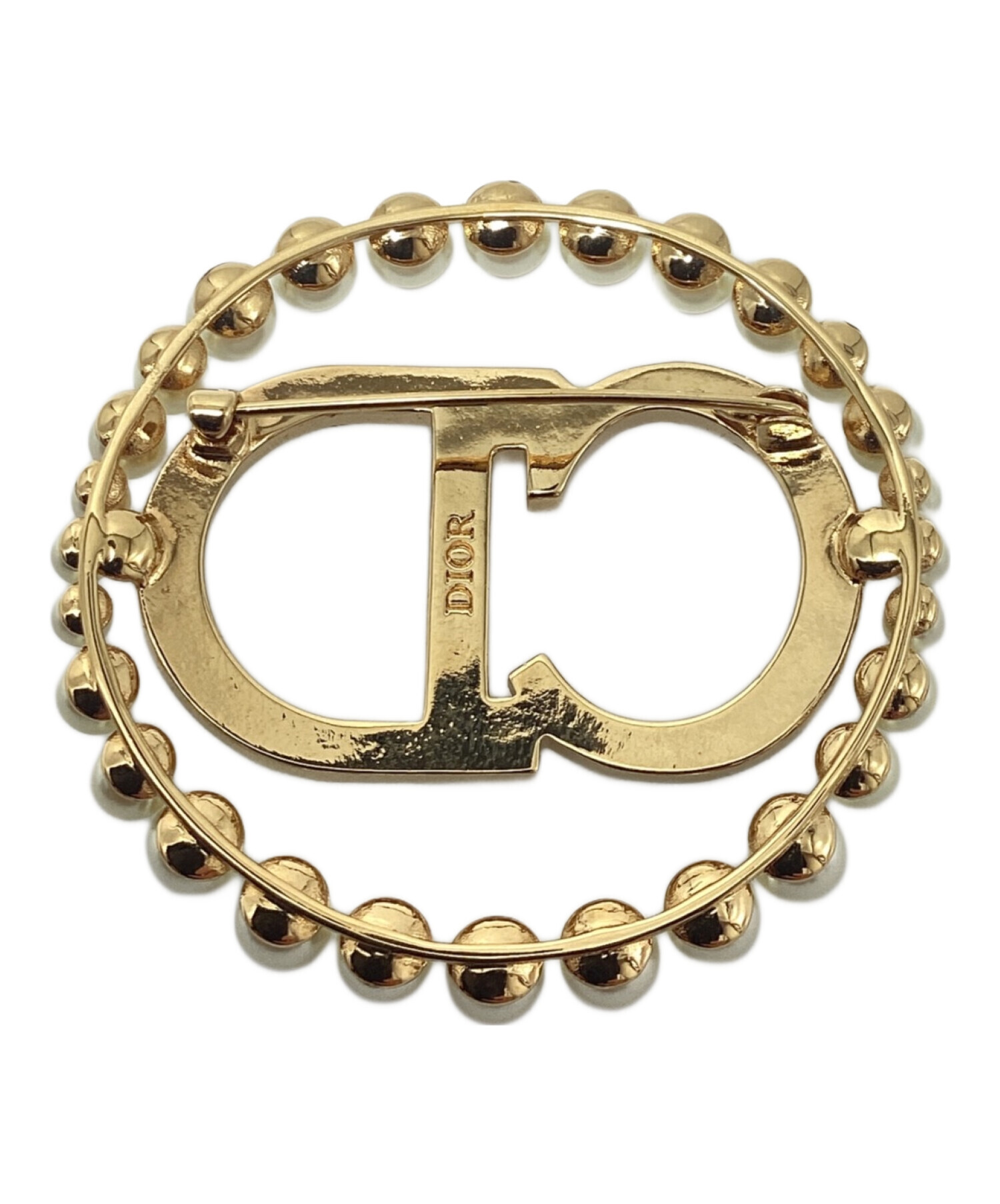 新品/希少】Christian Dior ヴィンテージ ロゴブローチ ゴールド