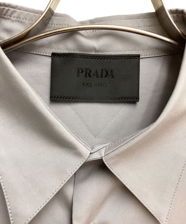 PRADA トライアングルパッチ ロングスリーブシャツ サイズ40 中古・古着通販】PRADA (プラダ) Triangle Patch Shirt