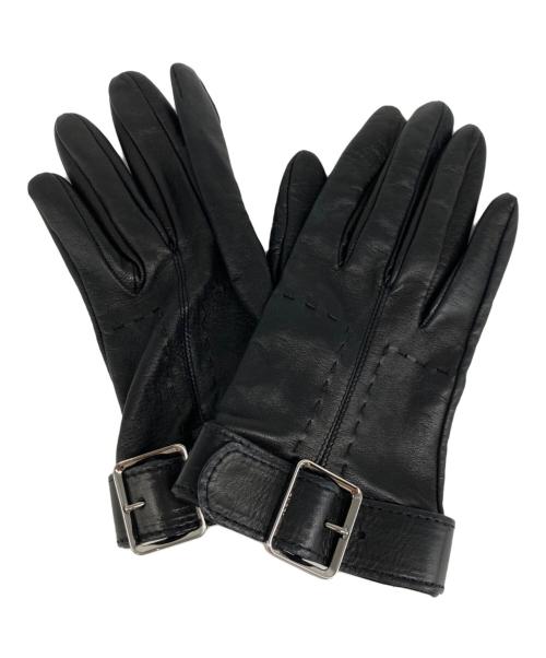 中古・古着通販】GUCCI (グッチ) レザーグローブ ブラック サイズ:7 1