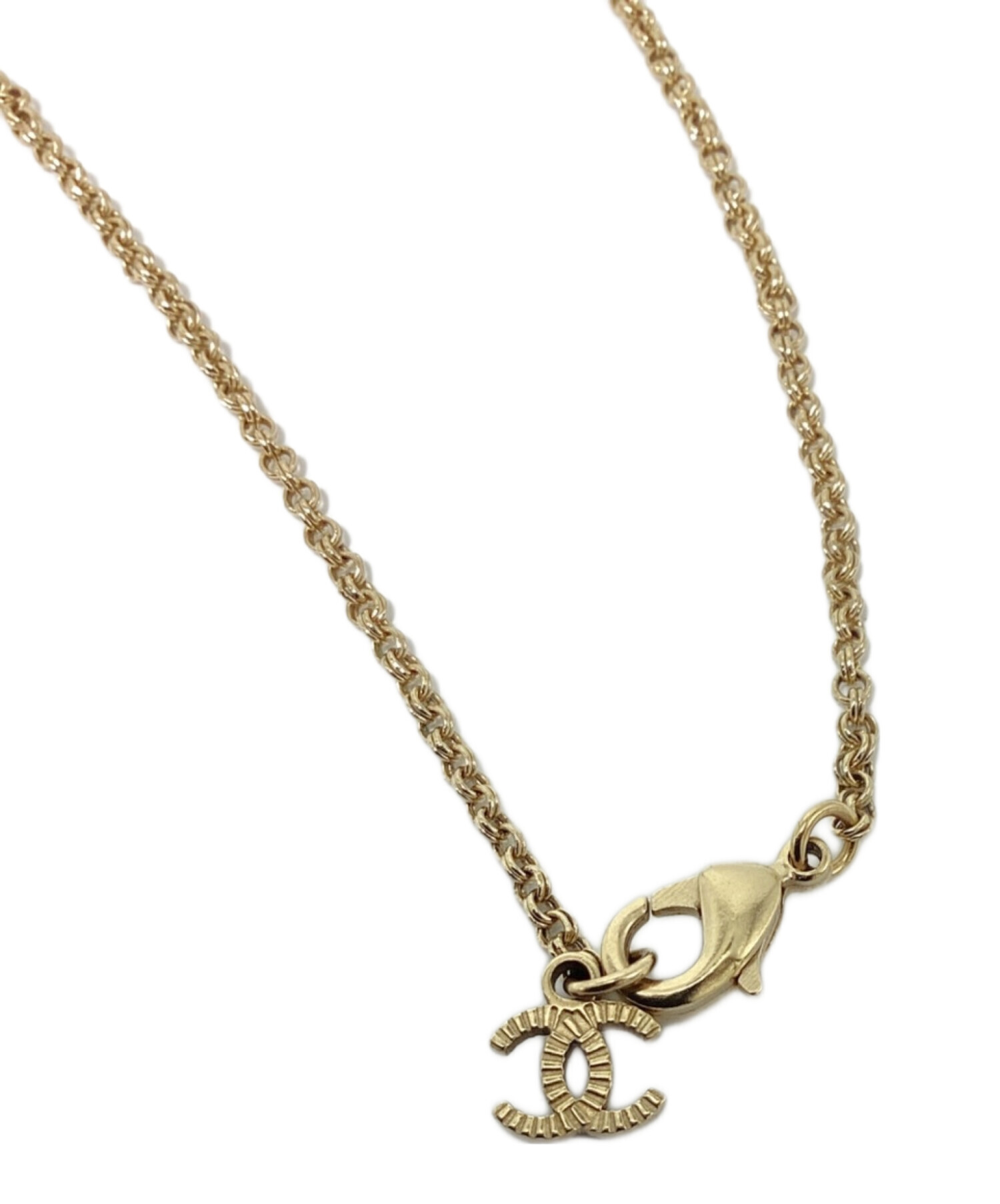 CHANEL ネックレス　ライトストーン　ゴールド 中古・古着通販】CHANEL (シャネル) ココマークラインストーン