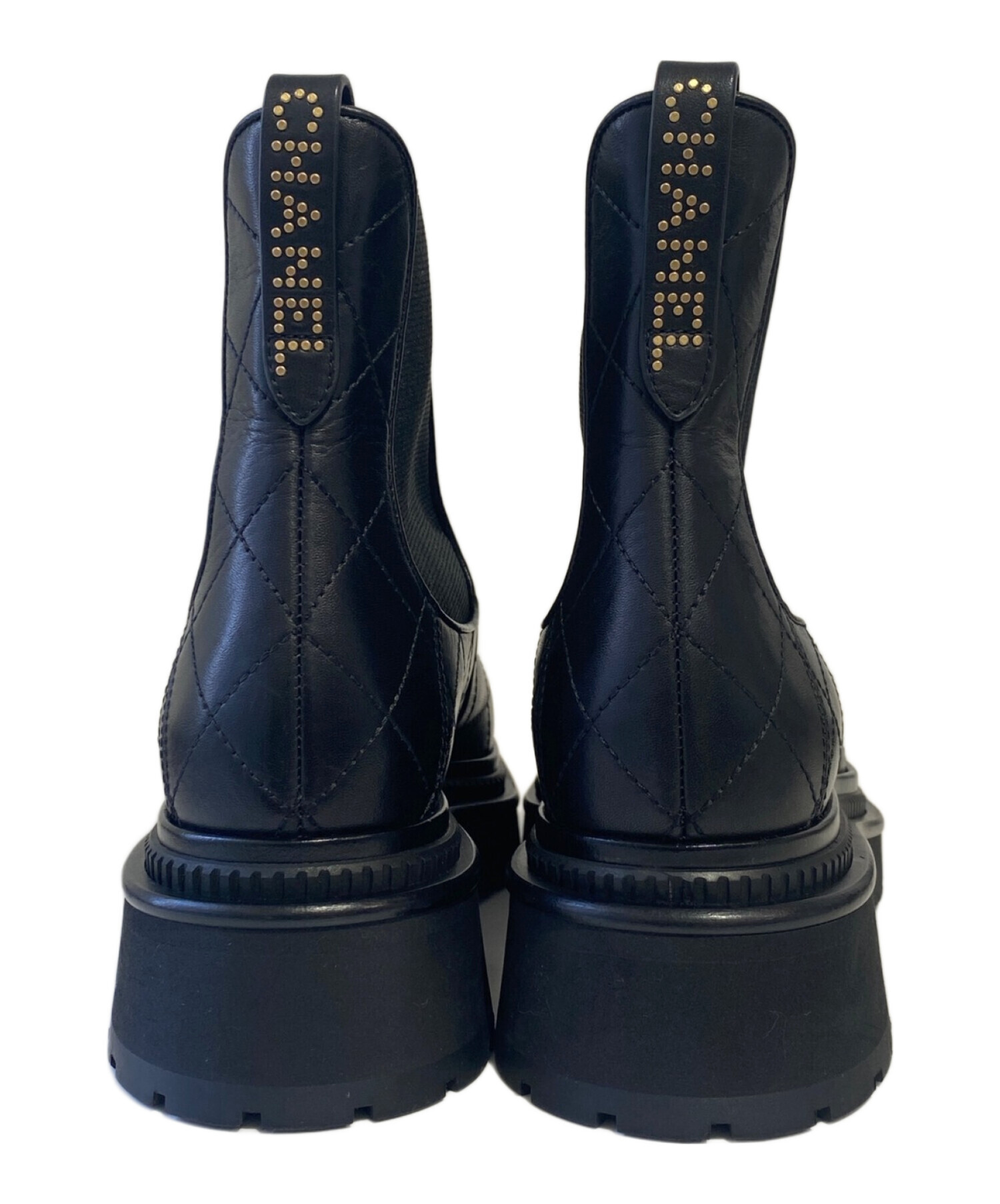 中古・古着通販】CHANEL (シャネル) サイドゴアブーツ ブラック