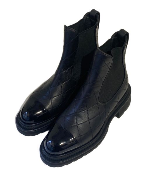 中古・古着通販】CHANEL (シャネル) サイドゴアブーツ ブラック サイズ