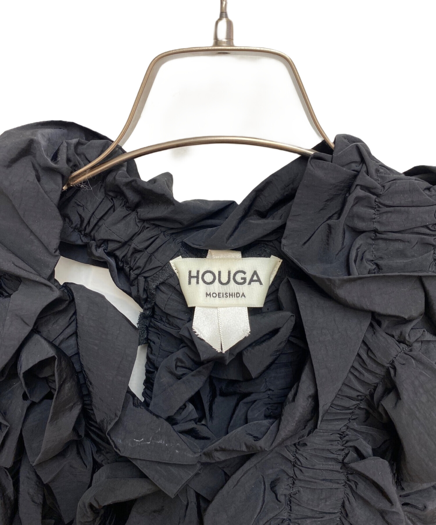 中古・古着通販】HOUGA (ホウガ) kiki Frill vest ブラック サイズ 