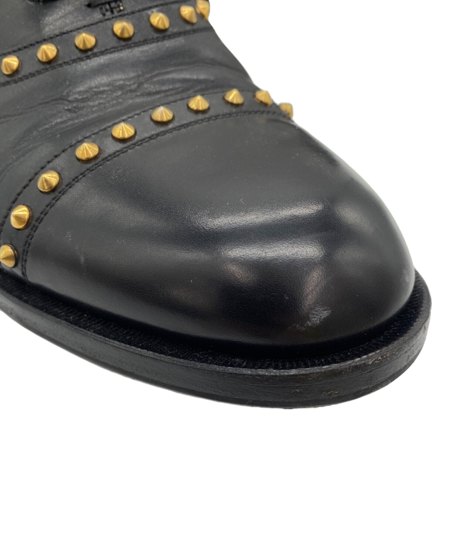 中古・古着通販】GUCCI (グッチ) スタッズレザーシューズ ブラック