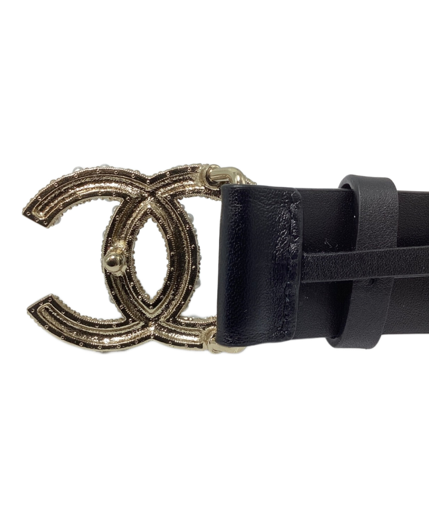 中古・古着通販】CHANEL (シャネル) ココマークベルト ブラック サイズ 