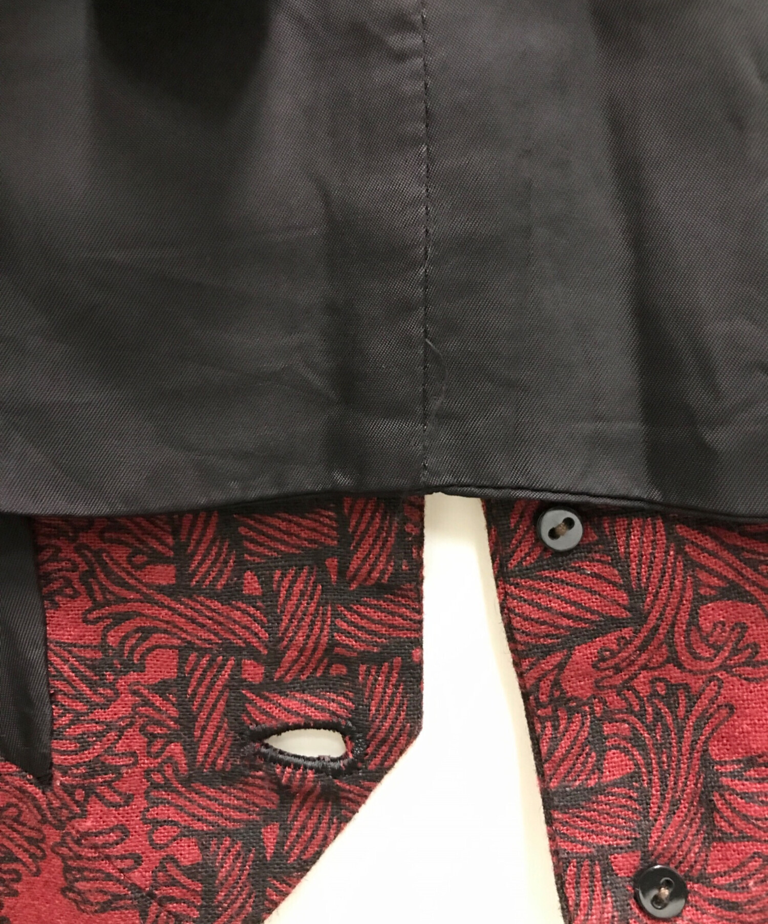 中古・古着通販】NEMETH (ネメス) ロープ柄リネンベスト レッド サイズ