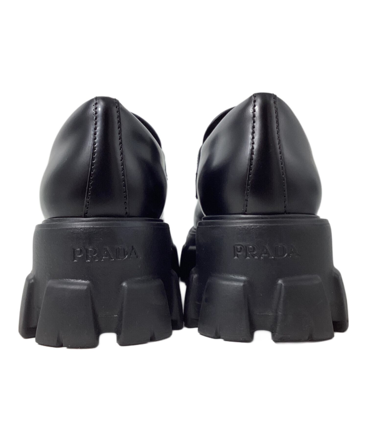 中古・古着通販】PRADA (プラダ) Monolith Brushed Leather Loafers