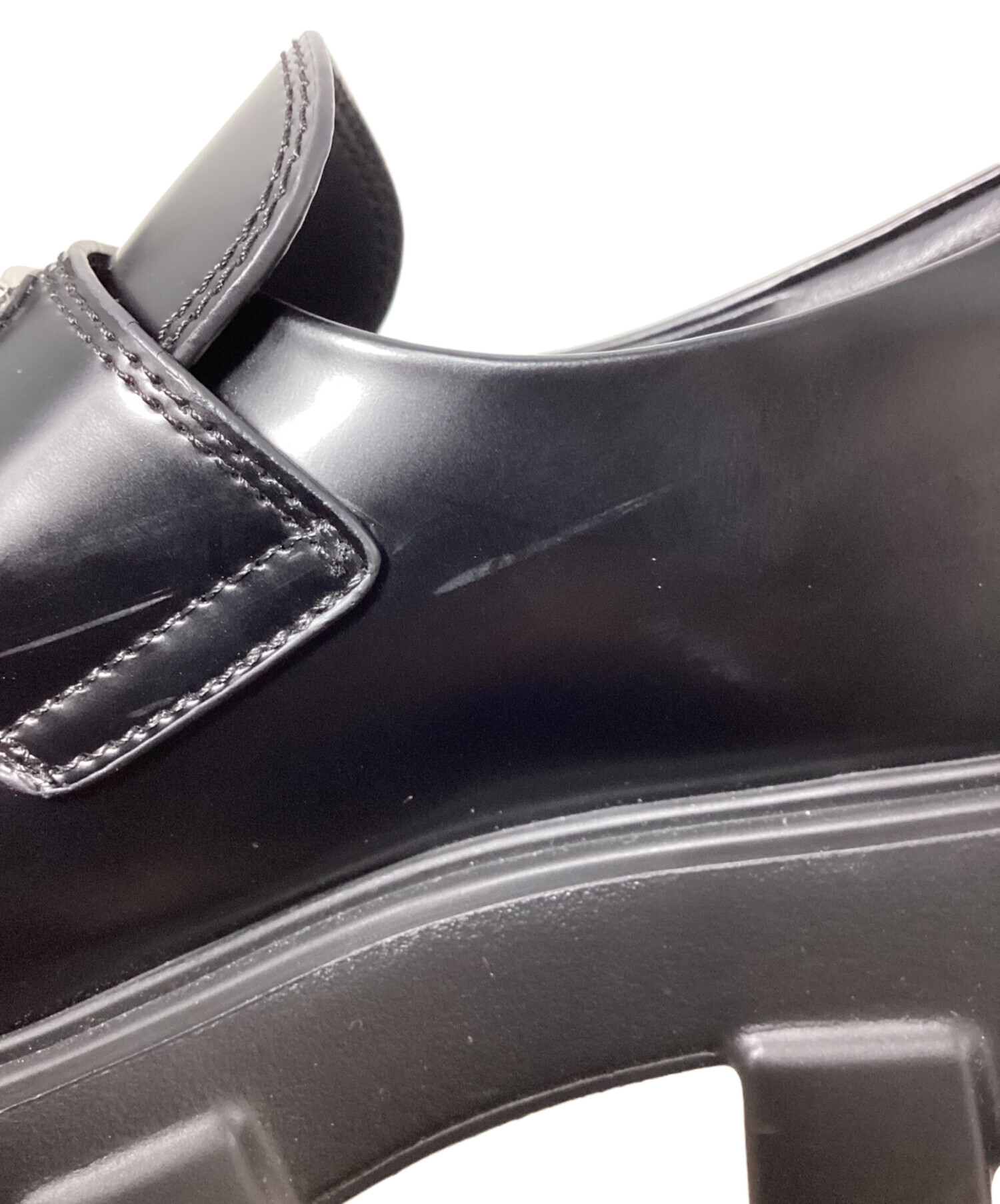 中古・古着通販】PRADA (プラダ) Monolith Brushed Leather Loafers