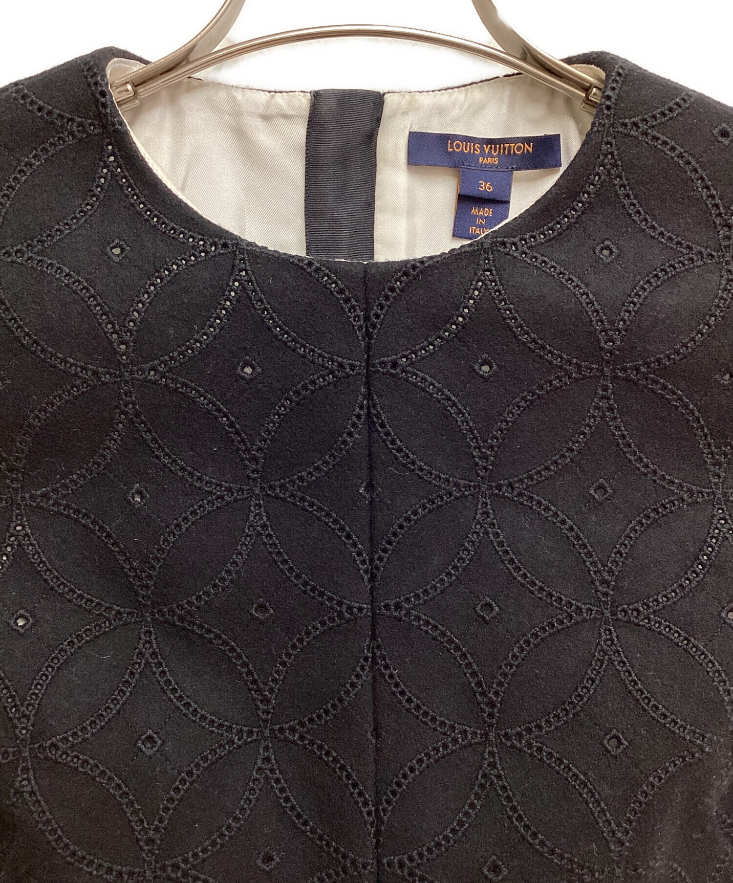 ルイヴィトン　レース ノースリーブ ワンピース 中古・古着通販】LOUIS VUITTON (ルイ ヴィトン) モノグラムレース