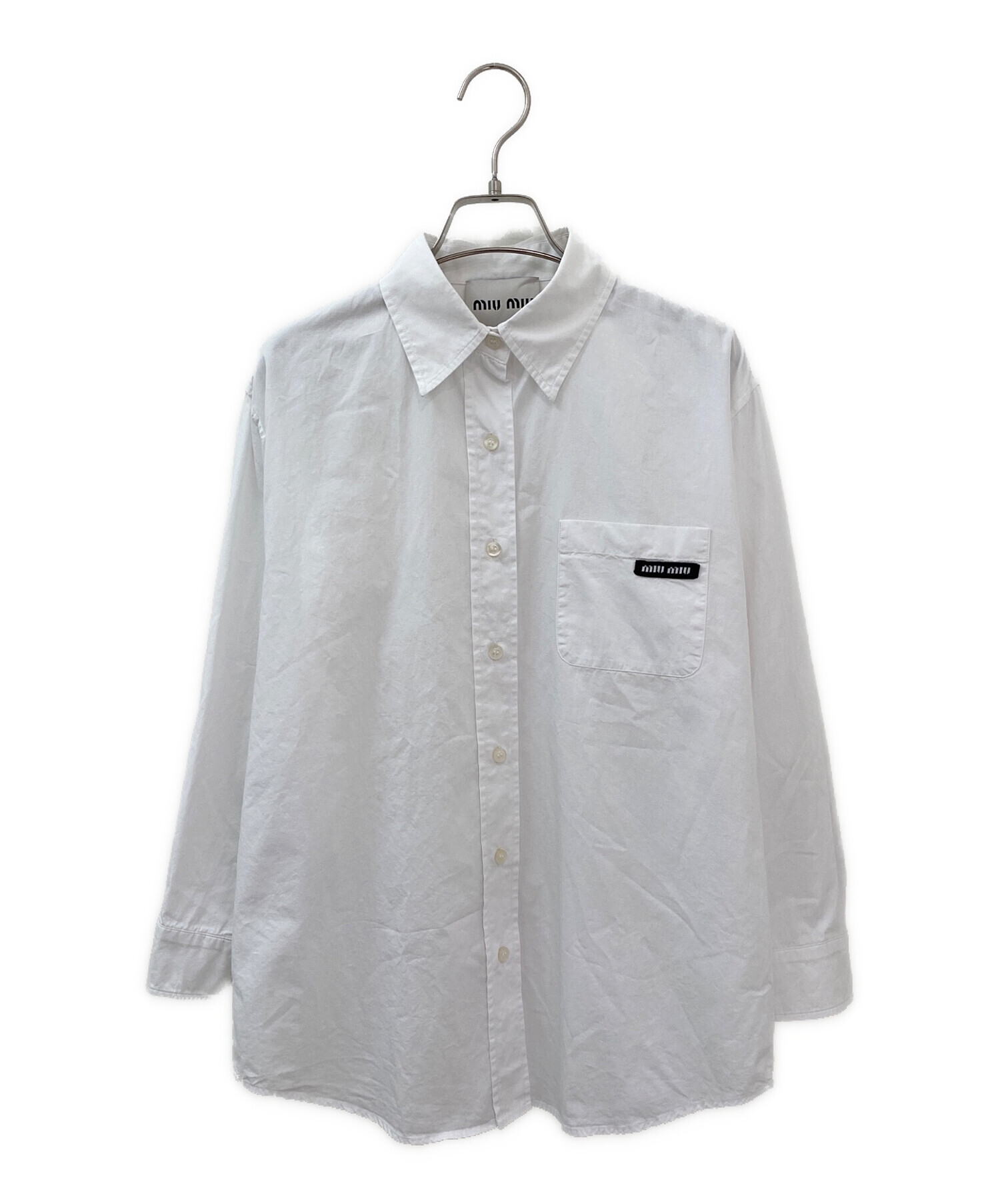 中古・古着通販】MIU MIU (ミュウミュウ) ロゴパッチシャツ ホワイト 