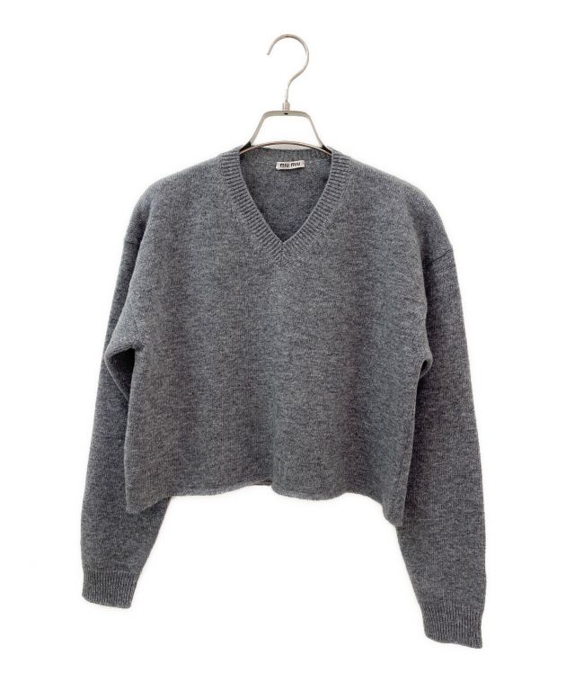 中古・古着通販】MIU MIU (ミュウミュウ) Vネックバックロゴニット