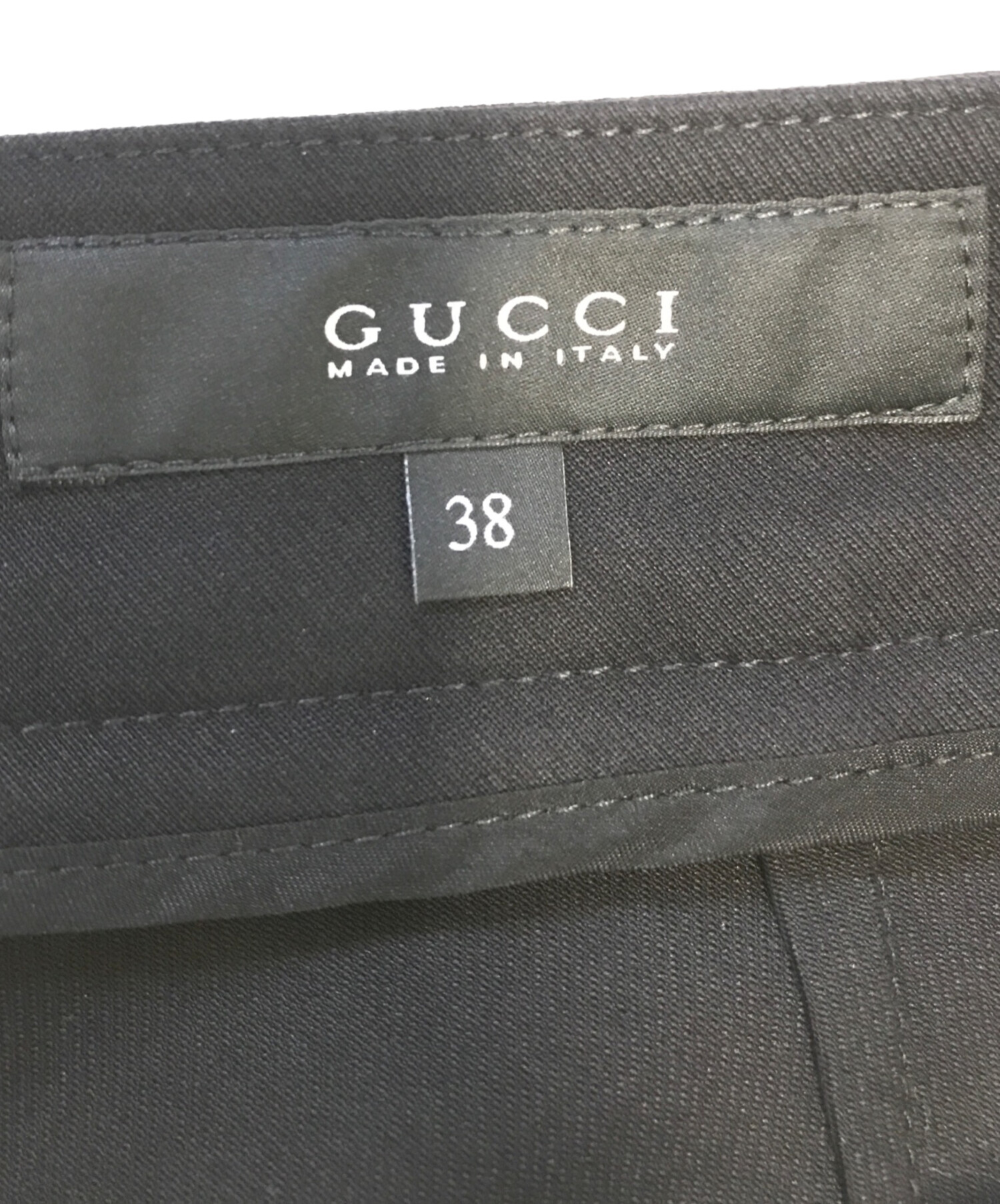 中古・古着通販】GUCCI (グッチ) ジップデザインスラックス ブラック 