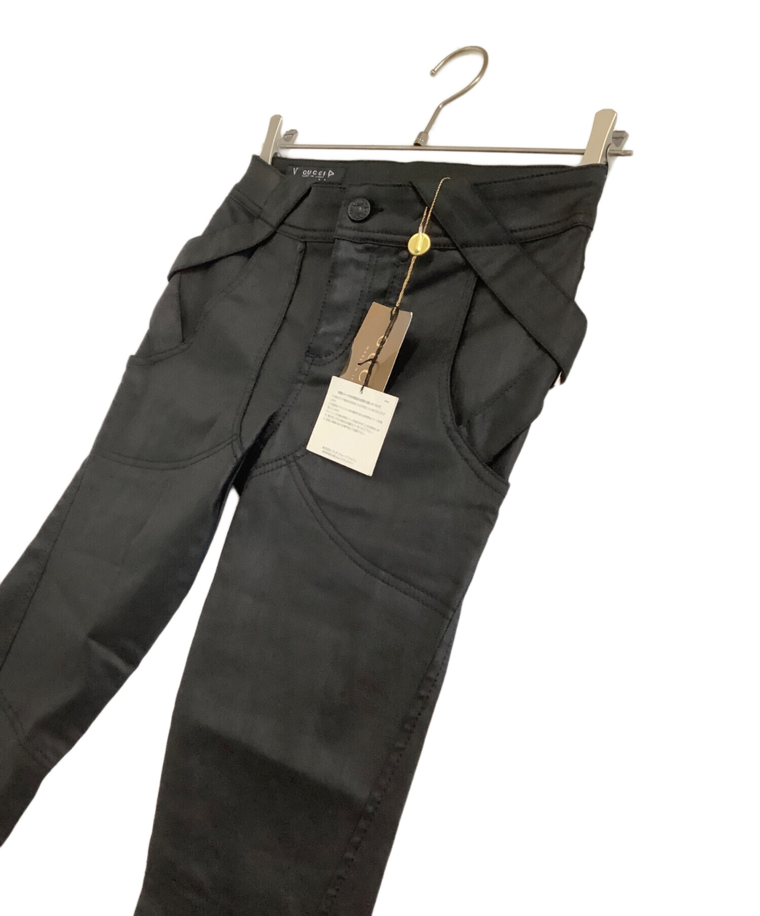 中古・古着通販】GUCCI (グッチ) コーティングデニムパンツ ブラック