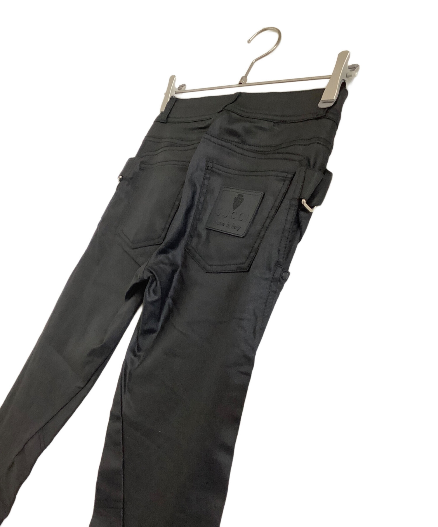 中古・古着通販】GUCCI (グッチ) コーティングデニムパンツ ブラック