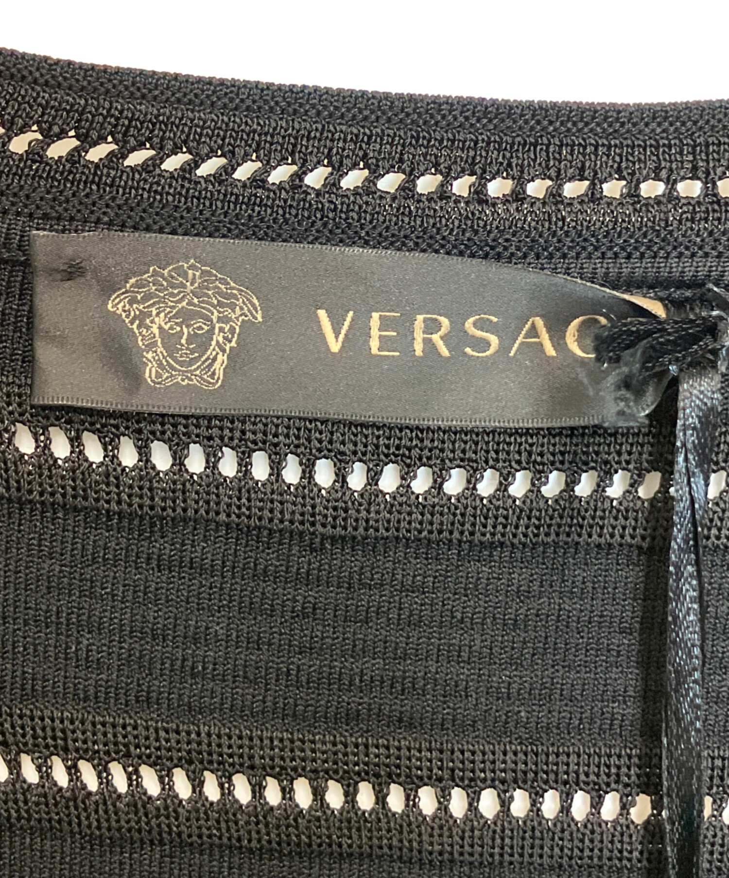 中古・古着通販】VERSACE (ヴェルサーチェ) ニットワンピース ブラック