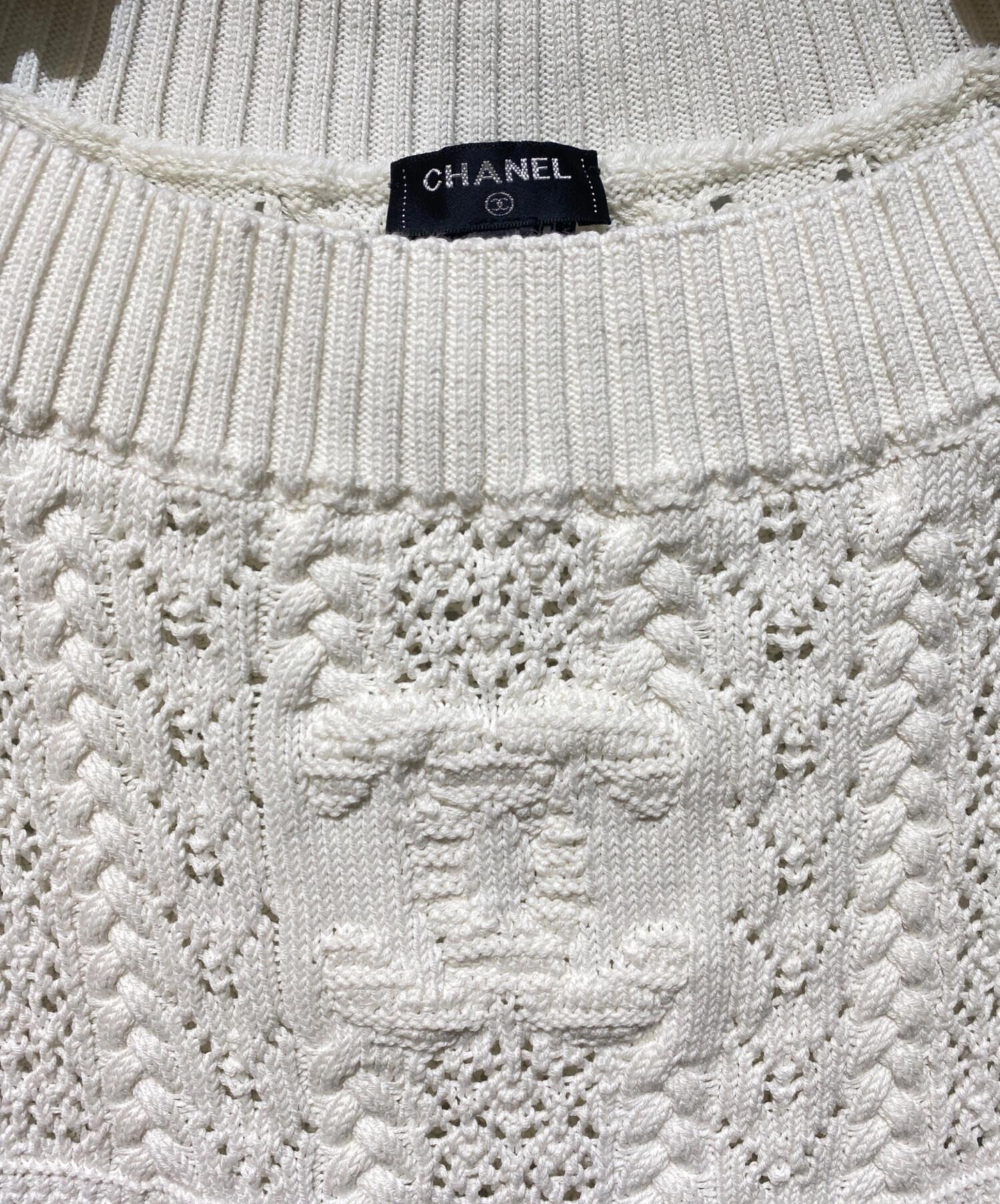 中古・古着通販】CHANEL (シャネル) プルオーバーレース半袖ニット