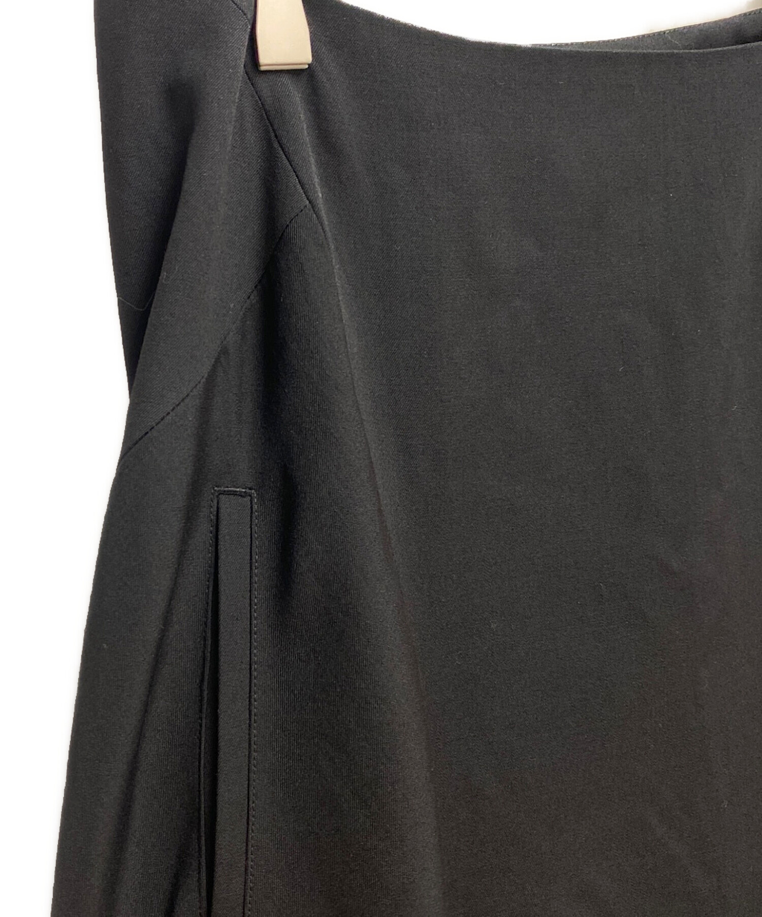 Y's/ワイズ　ウールギャバ　フレアスカート　黒　サイズ2 中古・古着通販】Y's (ワイズ) WOOL GABARDINE PANEL FLARE SKIRT