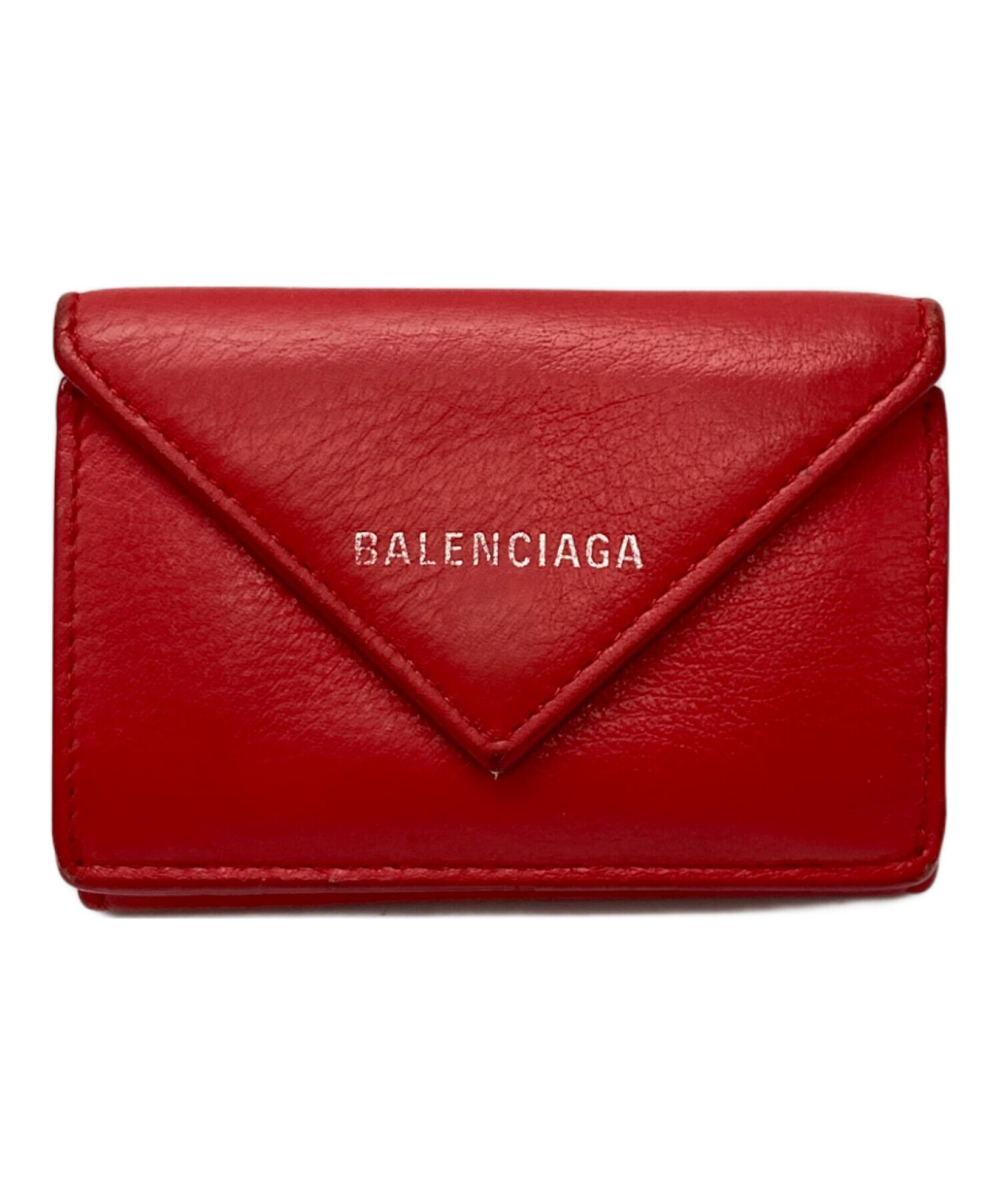 中古・古着通販】BALENCIAGA (バレンシアガ) 3つ折り財布 レッド 