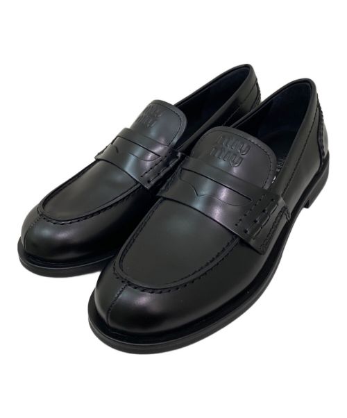 ⭐️未使用級⭐️ miumiu ミュウミュウ ビジューローファー ブラック