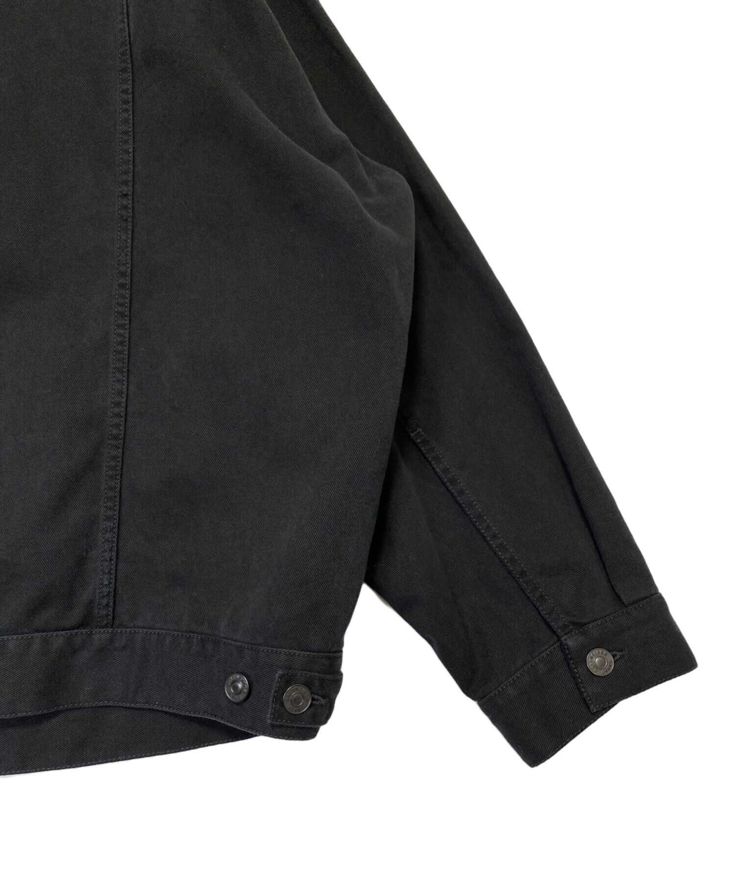 BALENCIAGA UNIFIT デニムジャケット ブラック BALENCIAGA - DENIM SIZE STICKER ジャケット / デニムジャケット