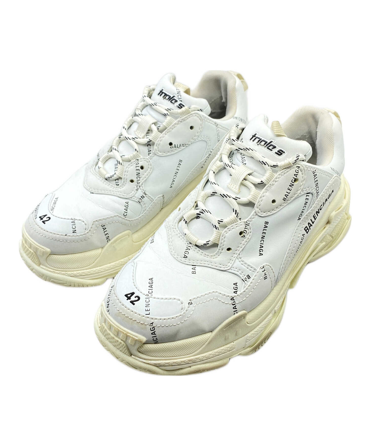中古・古着通販】BALENCIAGA (バレンシアガ) TRIPLE S ホワイト サイズ 