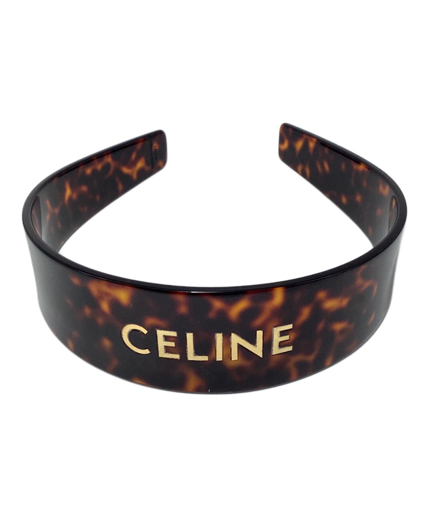CELINE ヘアバンド ブラウン ロゴ入り 中古・古着通販】CELINE (セリーヌ) logo headband headband（ロゴ